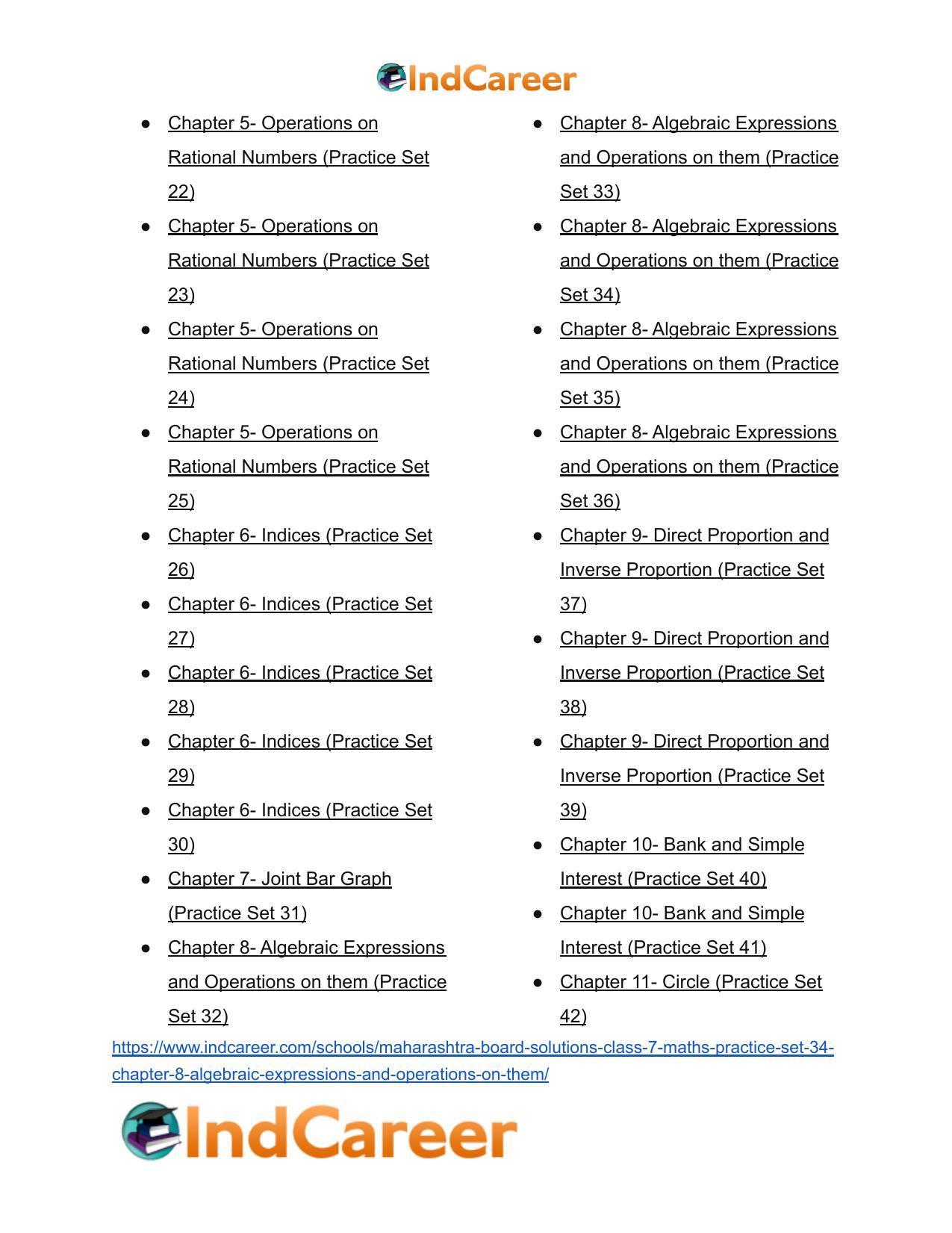 Maharashtra Board Solutions Class 7-Maths (Practice Set 34): Chapter 8- Algebraic Expressions and Operations on them - Page 5