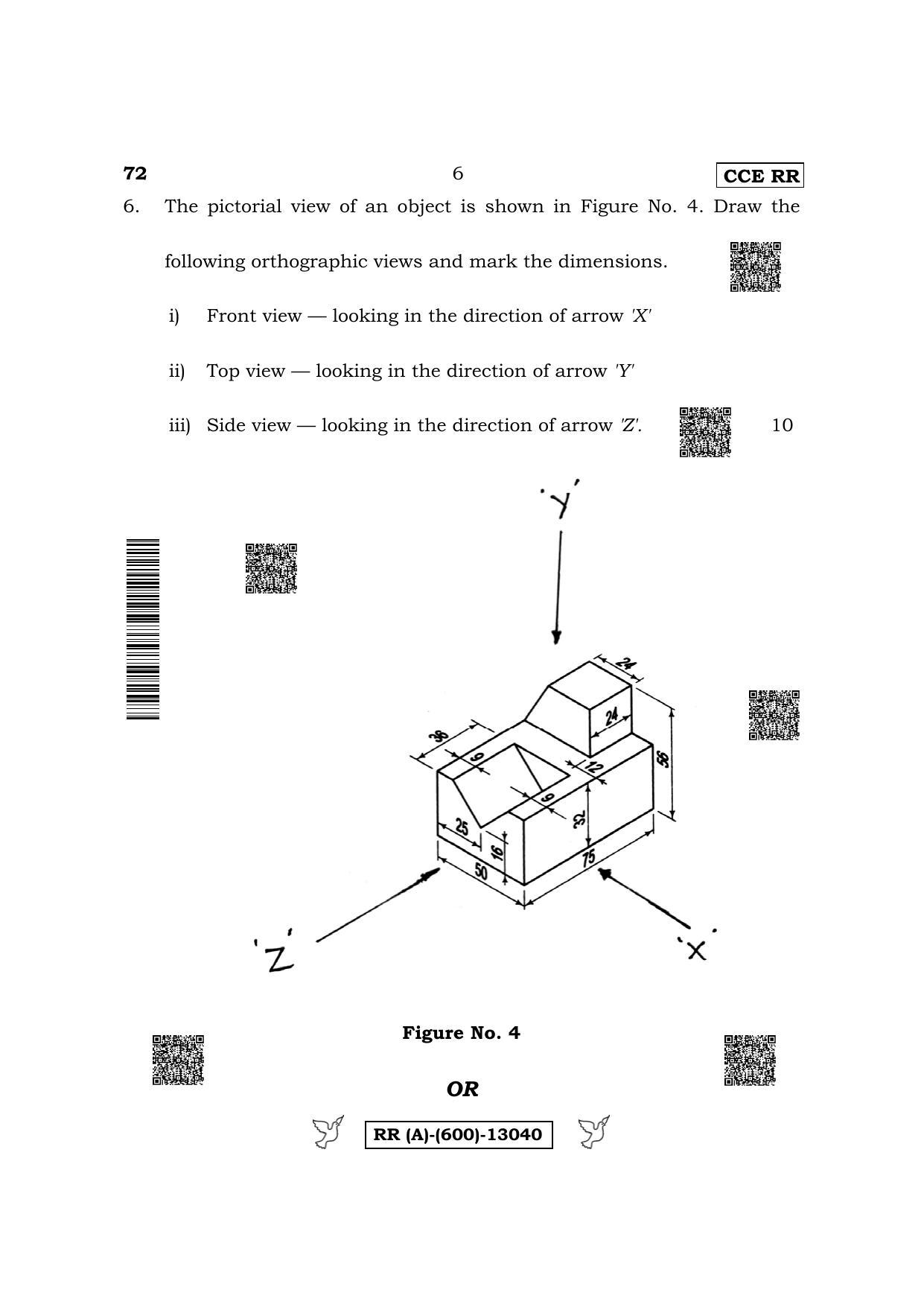 Karnataka SSLC Engineering Graphics (Supplementary) Question Paper 2022 (A Version) - Page 6