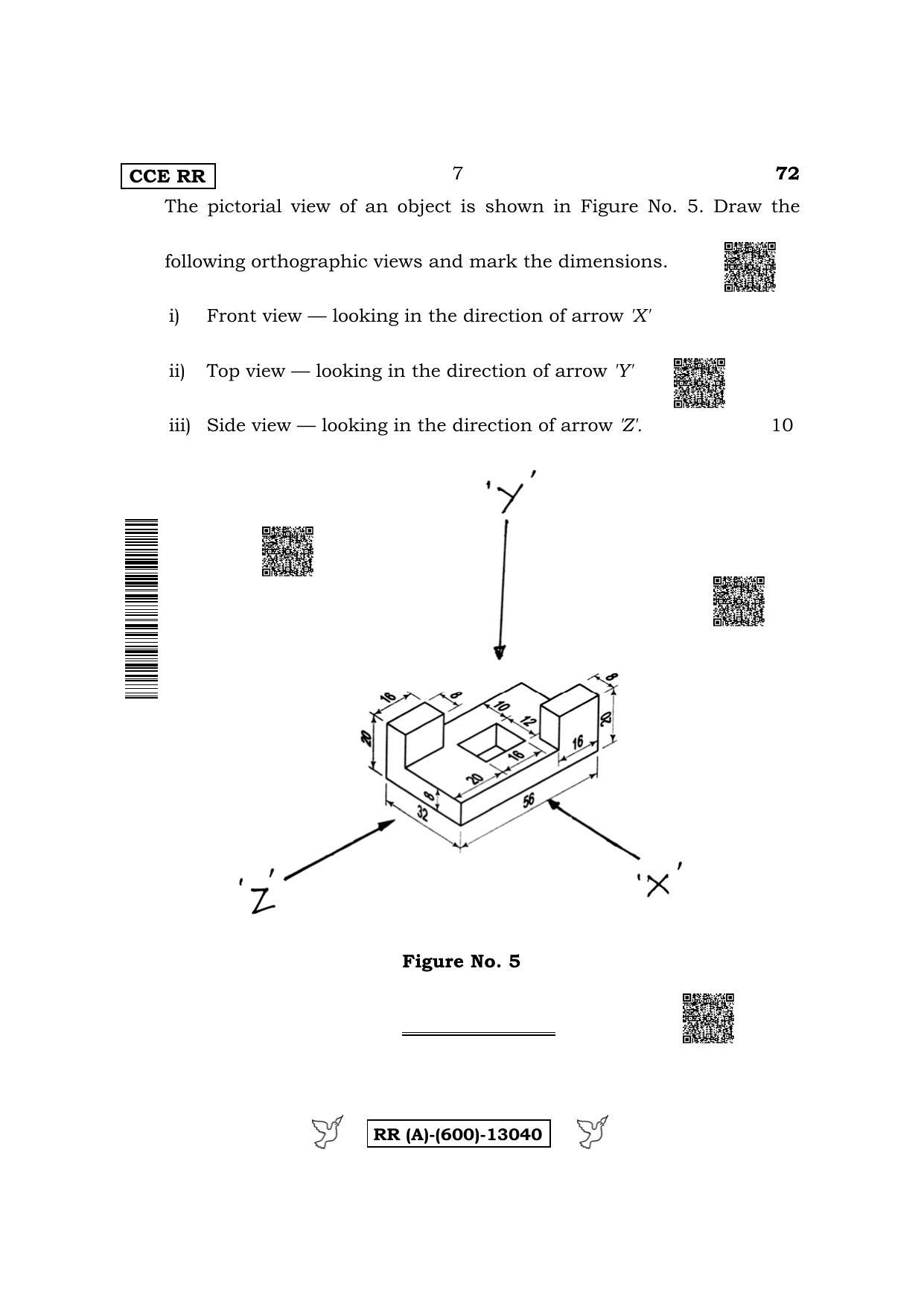 Karnataka SSLC Engineering Graphics (Supplementary) Question Paper 2022 (A Version) - Page 7