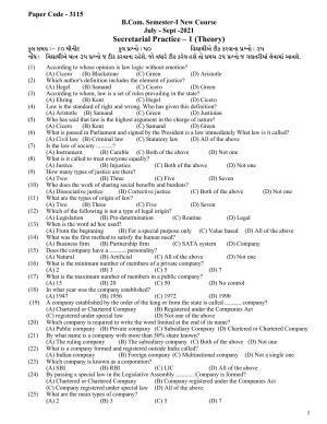 Hemchand North Gujarat University Sample Paper July-Sept 2021: B.Com. Semester-I (New Course) Secretarial Practice – 1 (Theory)