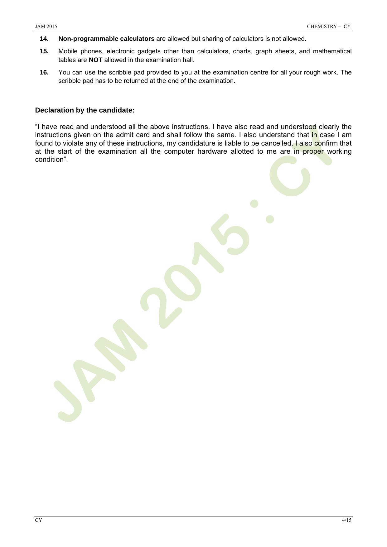 JAM 2015: CY Question Paper - Page 4