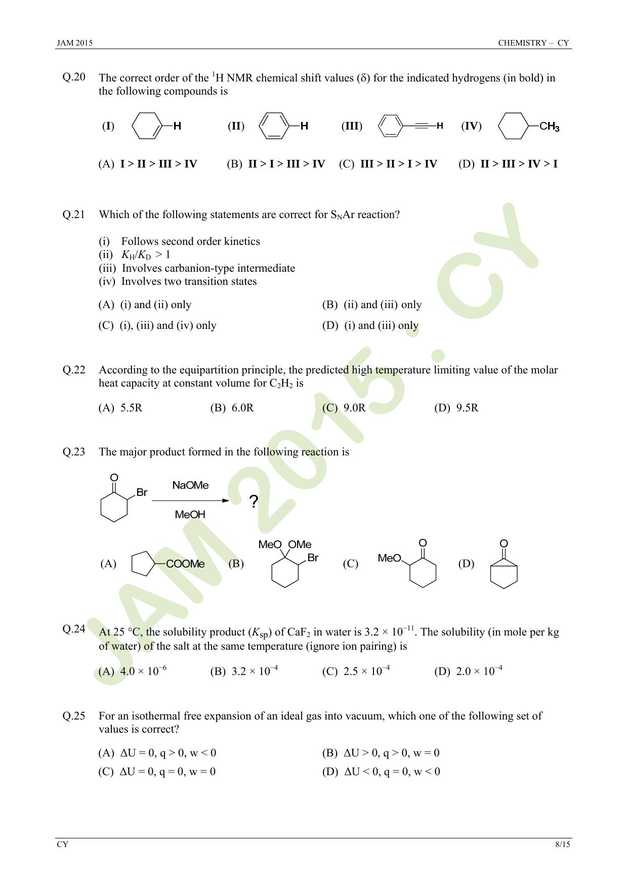 JAM 2015: CY Question Paper - Page 8