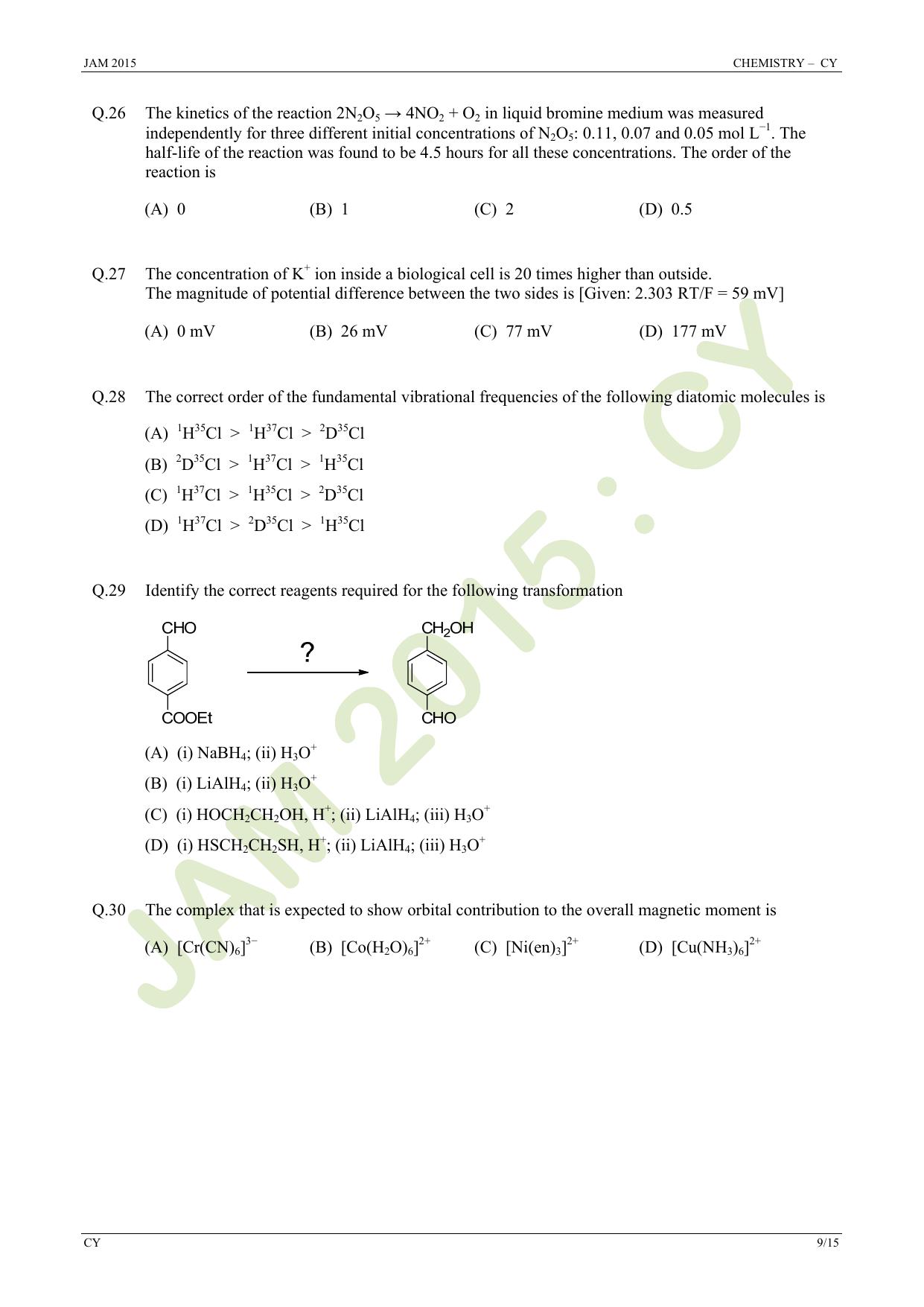 JAM 2015: CY Question Paper - Page 9