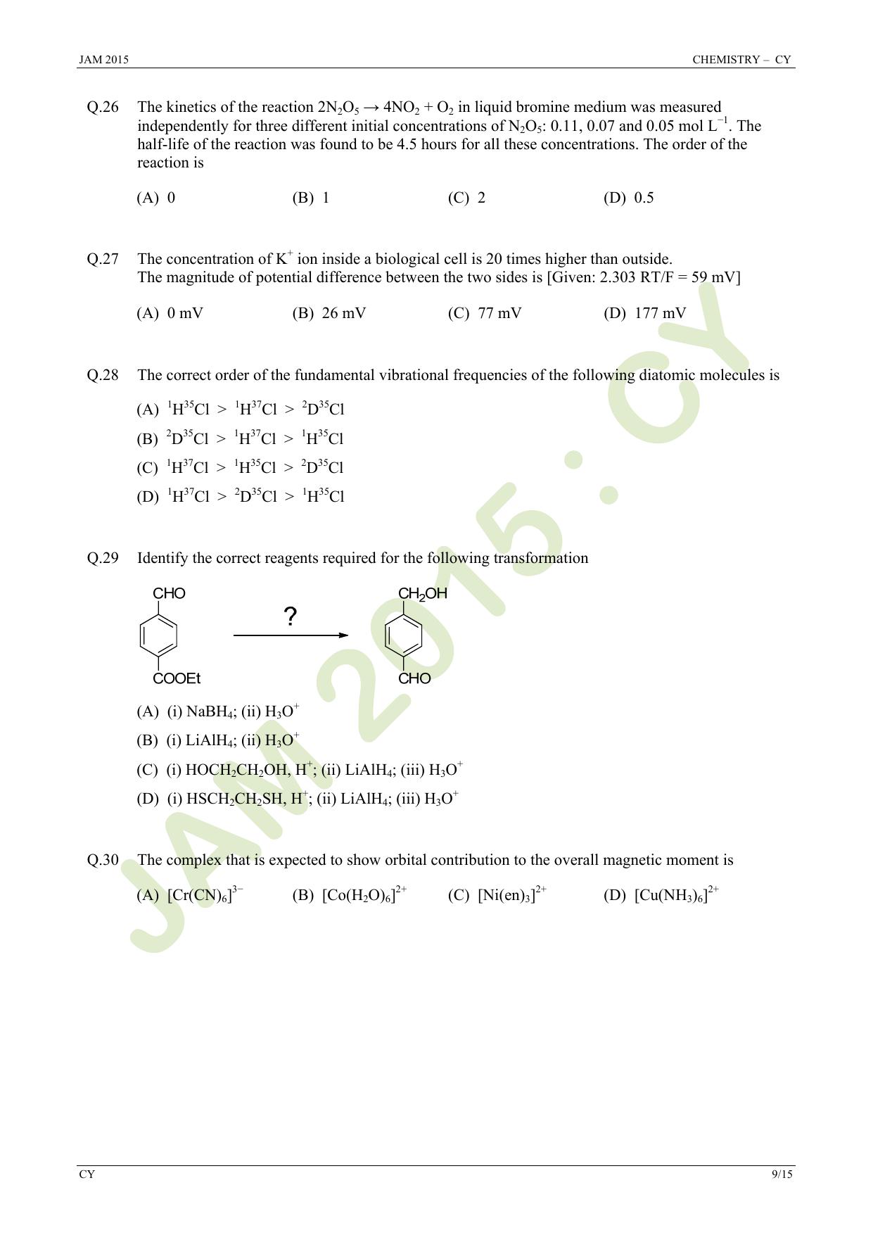 JAM 2015: CY Question Paper - Page 9