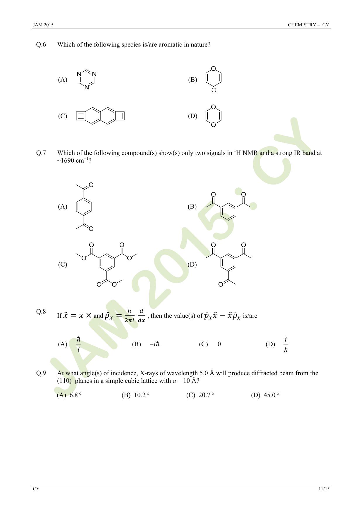 JAM 2015: CY Question Paper - Page 11
