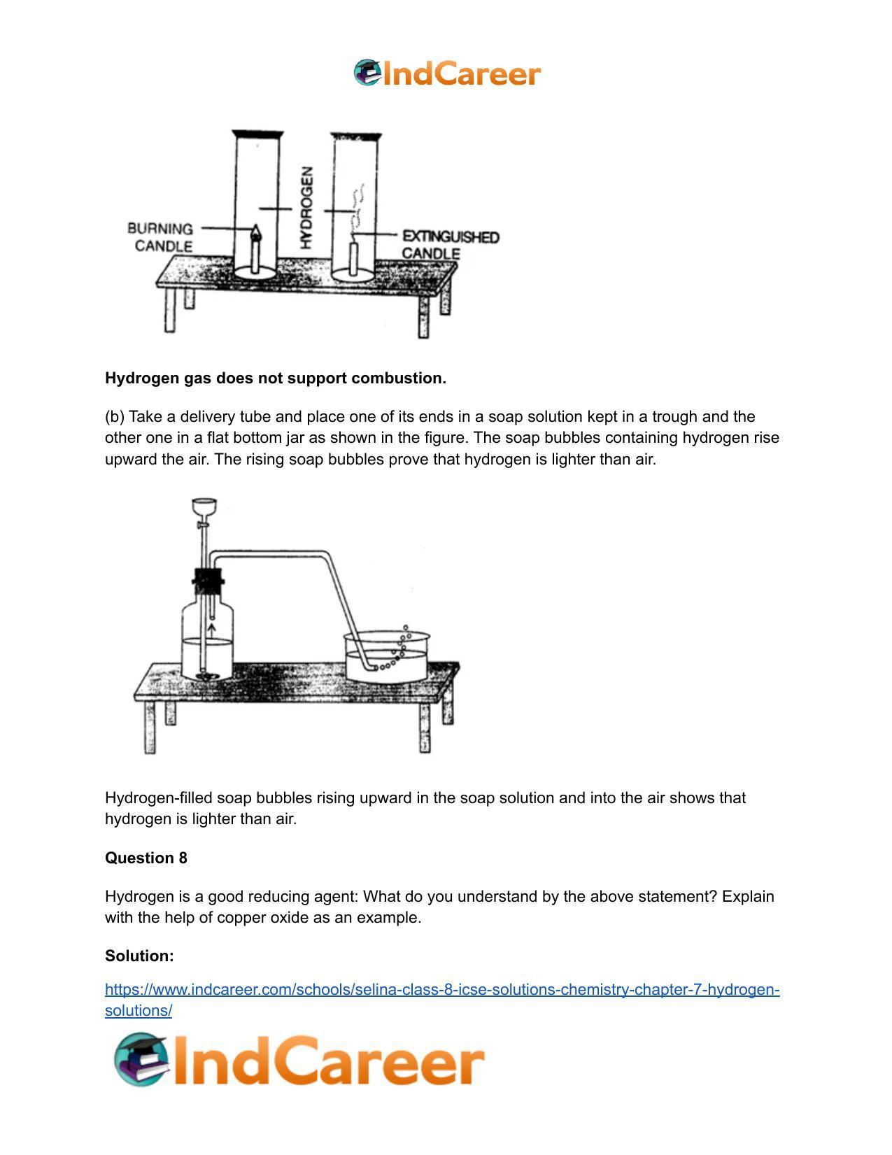 Selina Class 8 ICSE Solutions Chemistry : Chapter 7- Hydrogen Solutions - Page 7