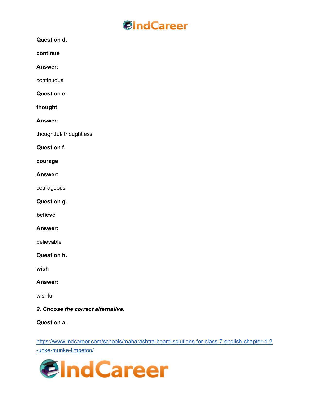 Maharashtra Board Solutions for Class 7- English: Chapter 4.2- Unke Munke Timpetoo - Page 3