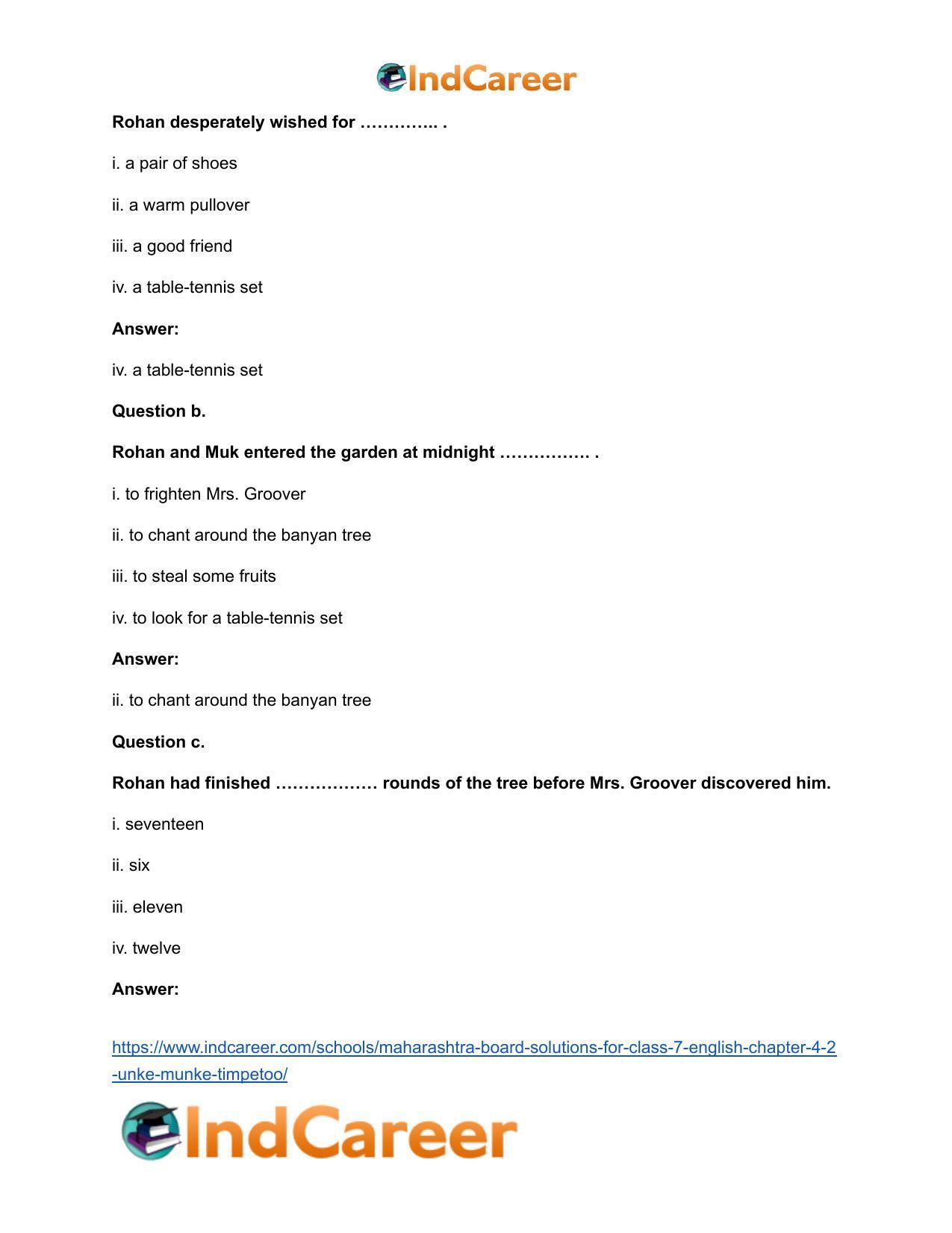 Maharashtra Board Solutions for Class 7- English: Chapter 4.2- Unke Munke Timpetoo - Page 4