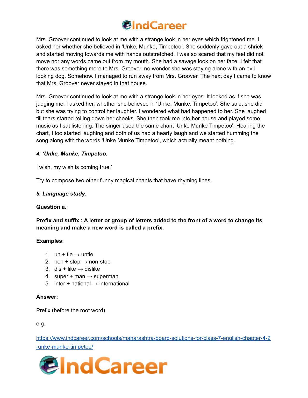 Maharashtra Board Solutions for Class 7- English: Chapter 4.2- Unke Munke Timpetoo - Page 6