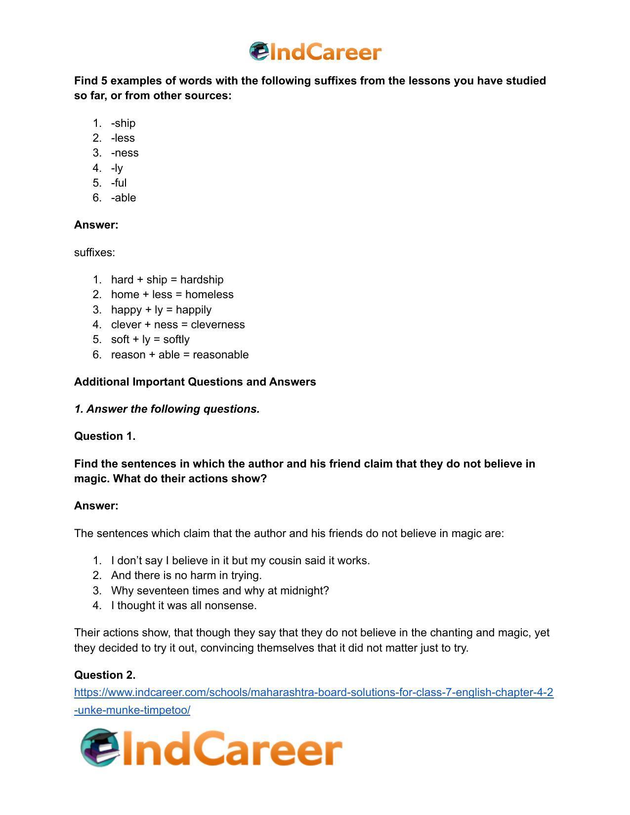 Maharashtra Board Solutions for Class 7- English: Chapter 4.2- Unke Munke Timpetoo - Page 8