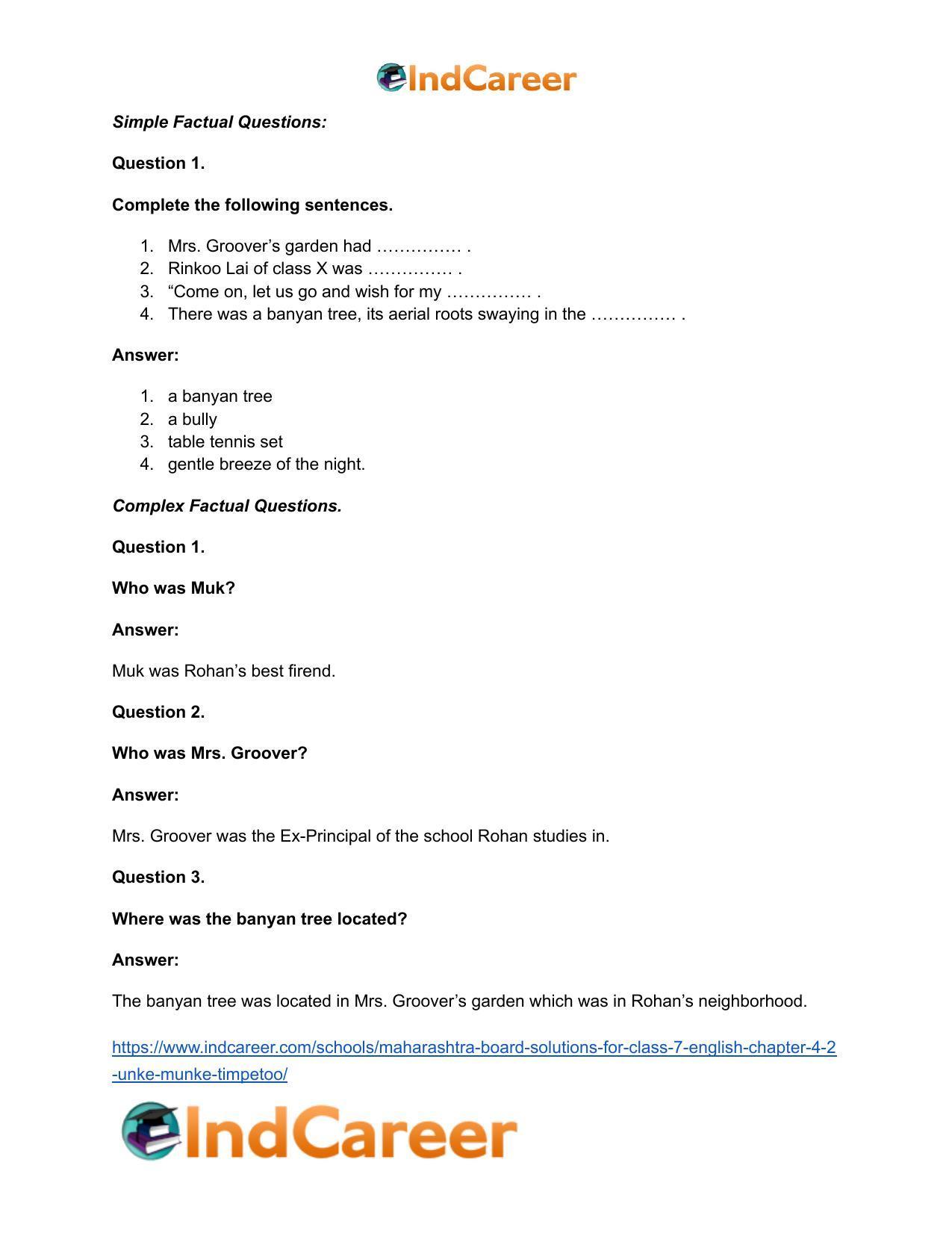 Maharashtra Board Solutions for Class 7- English: Chapter 4.2- Unke Munke Timpetoo - Page 10