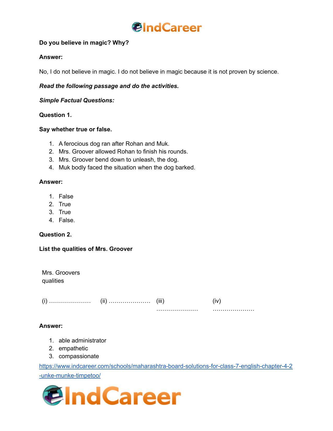 Maharashtra Board Solutions for Class 7- English: Chapter 4.2- Unke Munke Timpetoo - Page 13