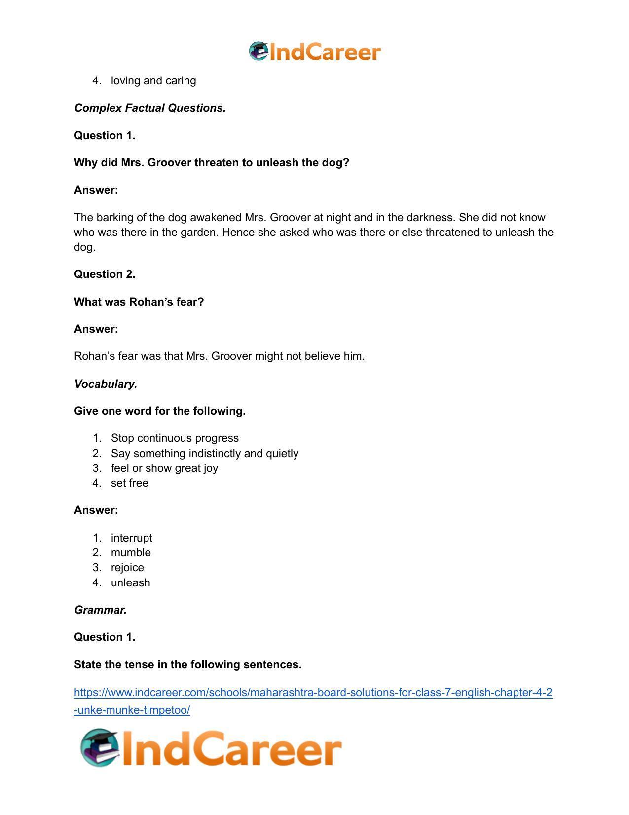 Maharashtra Board Solutions for Class 7- English: Chapter 4.2- Unke Munke Timpetoo - Page 14