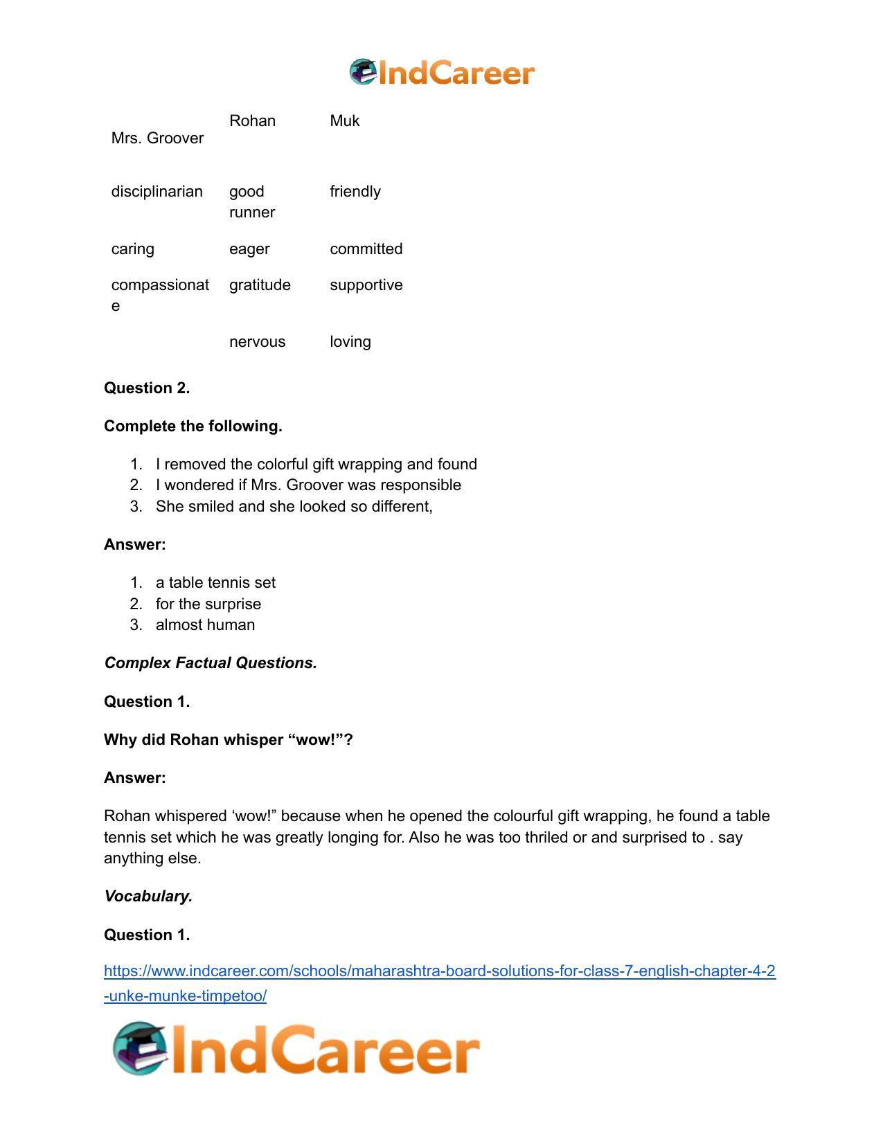 Maharashtra Board Solutions for Class 7- English: Chapter 4.2- Unke Munke Timpetoo - Page 17
