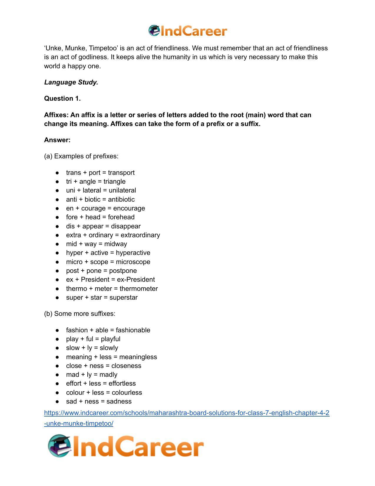 Maharashtra Board Solutions for Class 7- English: Chapter 4.2- Unke Munke Timpetoo - Page 20