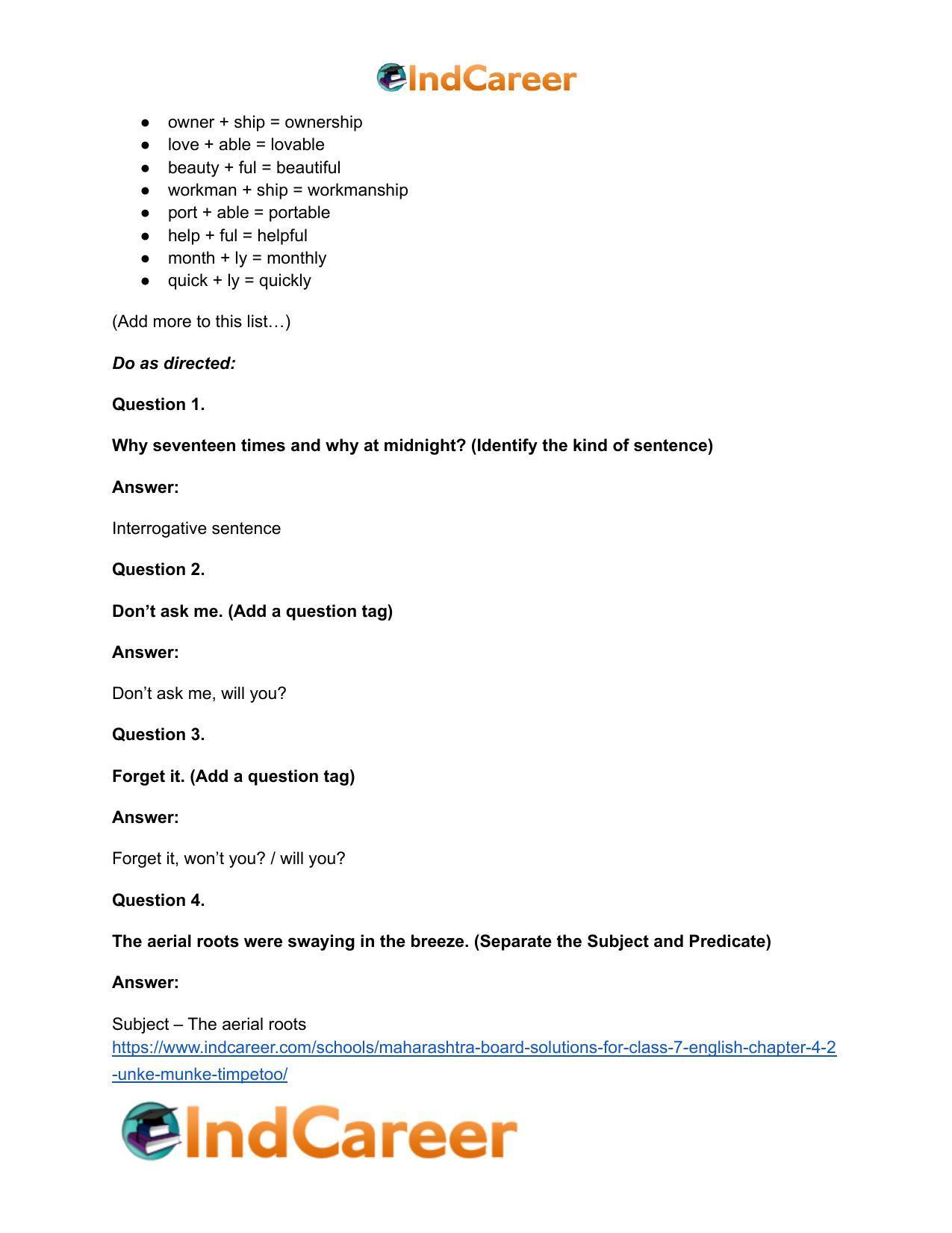 Maharashtra Board Solutions for Class 7- English: Chapter 4.2- Unke Munke Timpetoo - Page 21