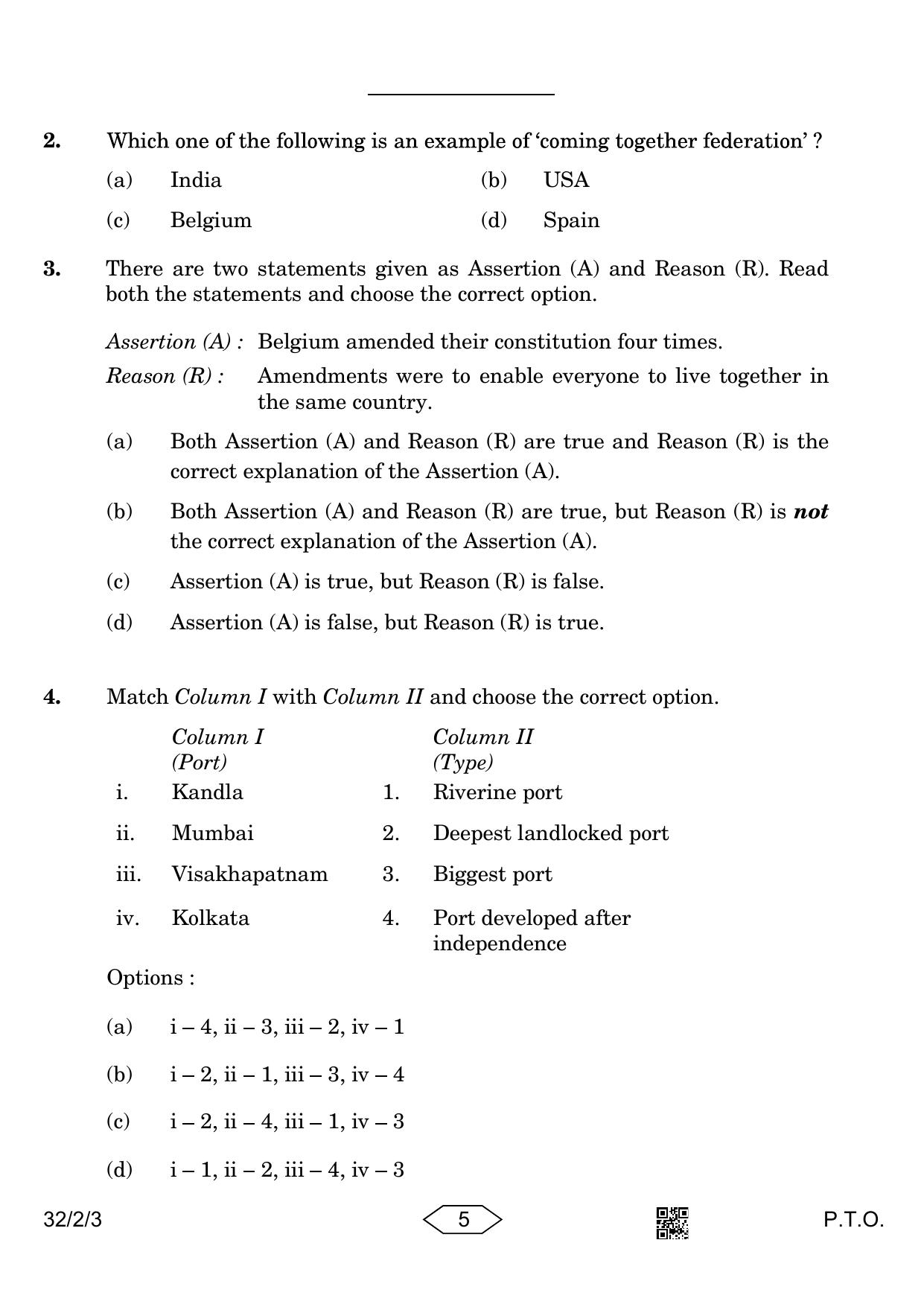 CBSE Class 10 32-2-3 Social Science 2023 Question Paper - Page 5