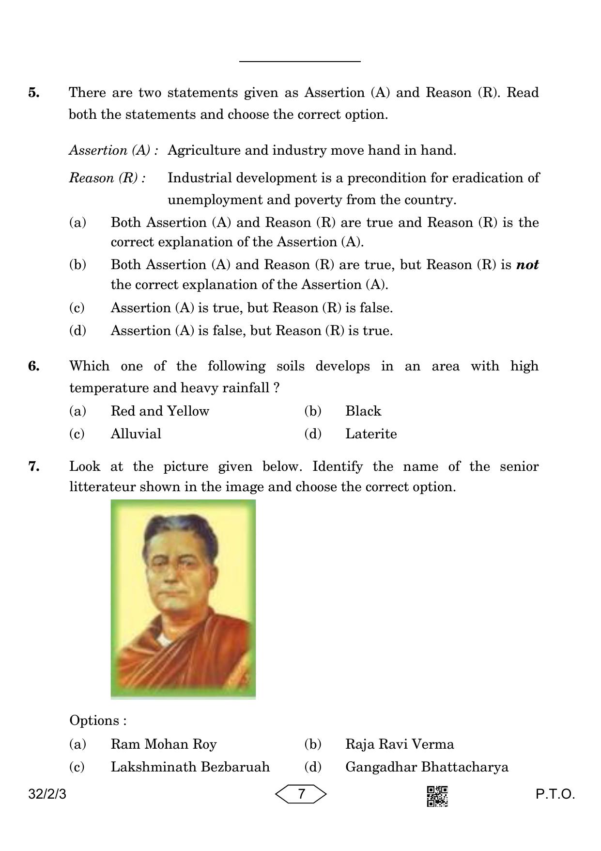 CBSE Class 10 32-2-3 Social Science 2023 Question Paper - Page 7