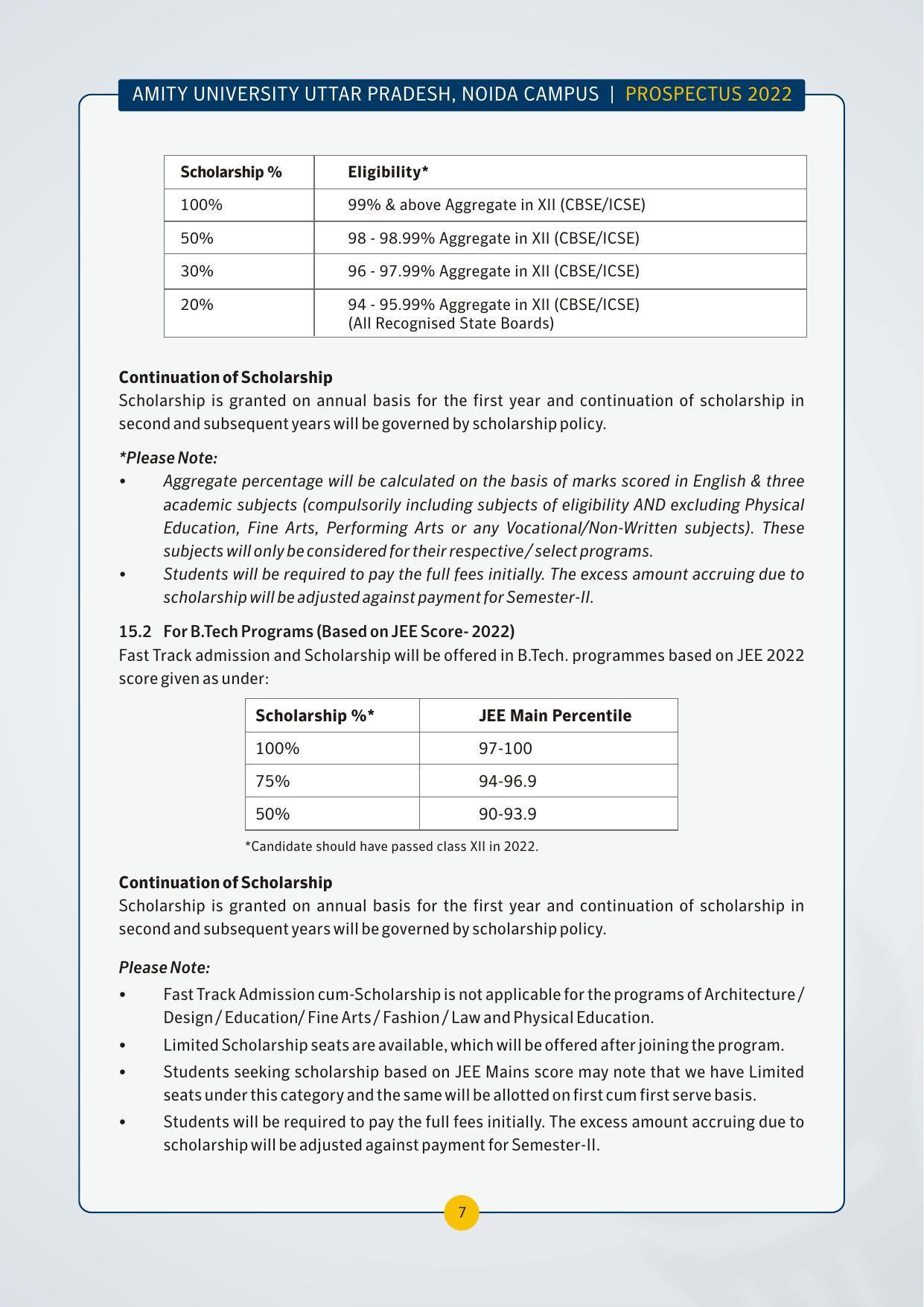 Amity University,Noida Admission Prospectus 2022 - Page 10