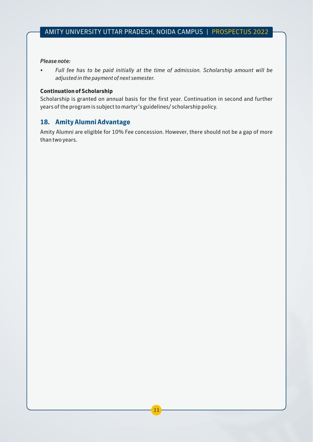 Amity University,Noida Admission Prospectus 2022 - Page 14