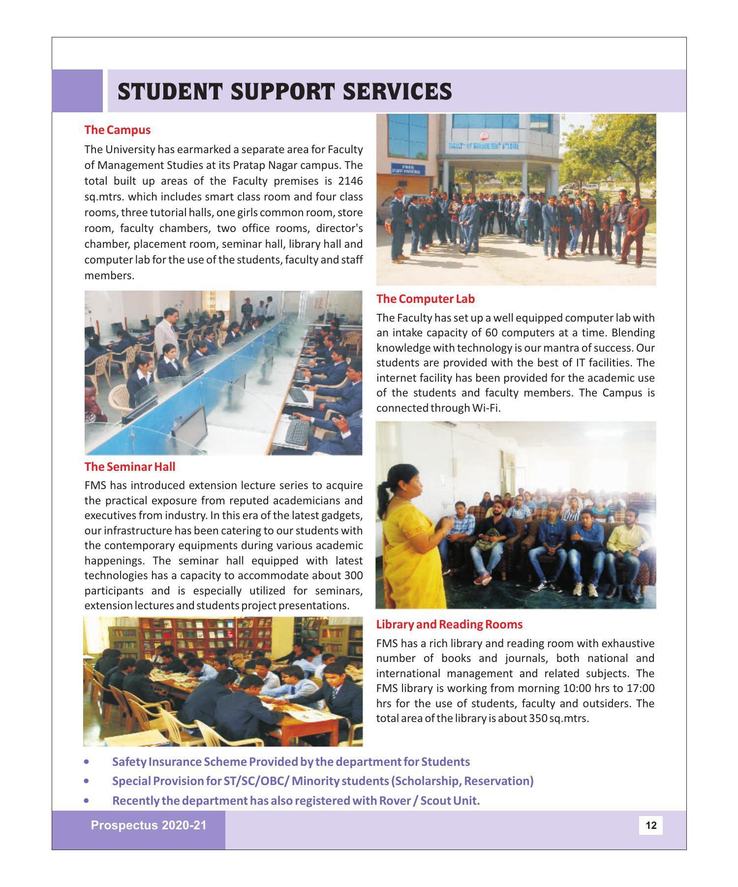 Rajasthan Vidyapeeth University, Udaipur MANAGEMENT STUDIES Prospectus 2020-21 - Page 12