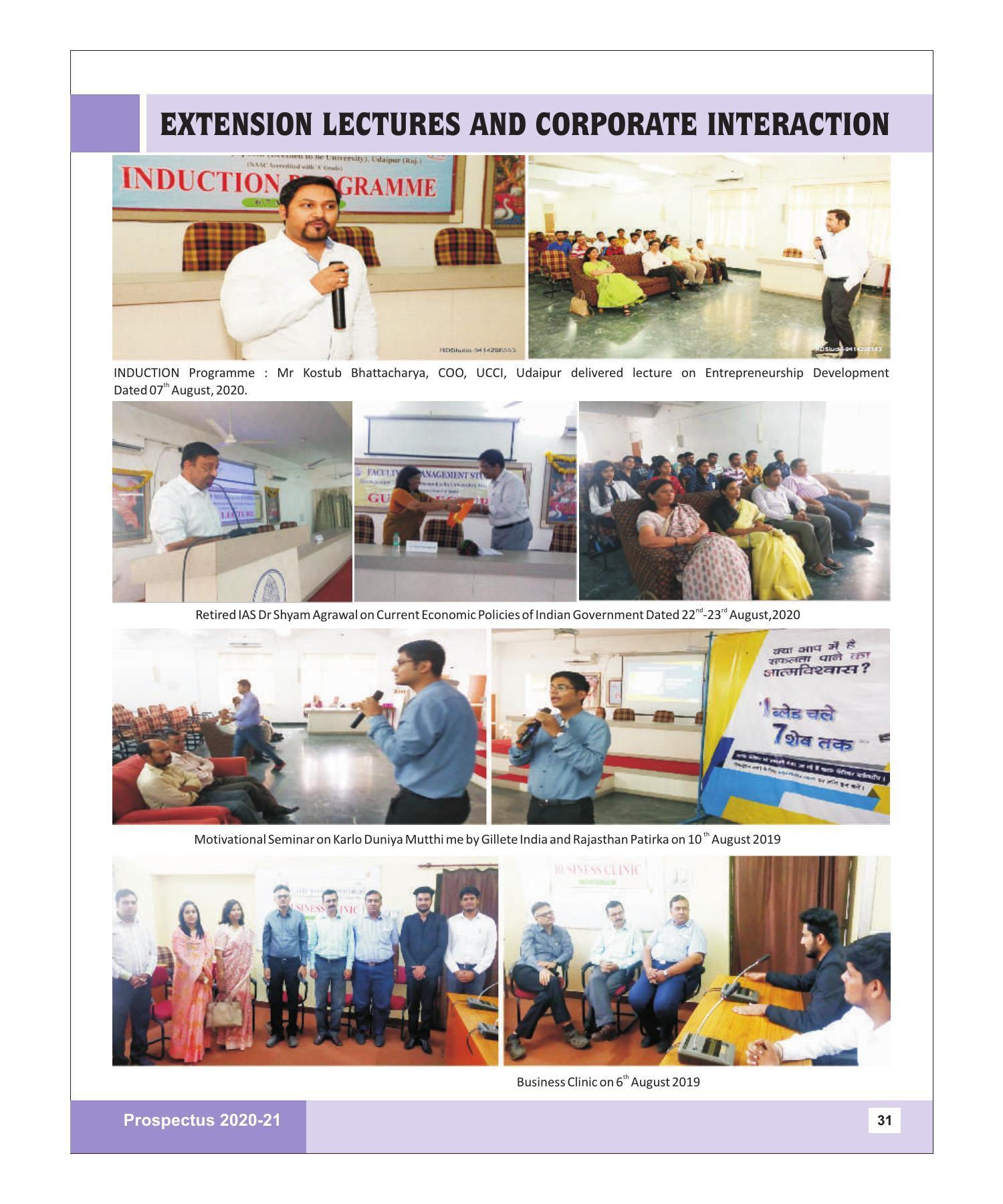 Rajasthan Vidyapeeth University, Udaipur MANAGEMENT STUDIES Prospectus 2020-21 - Page 31
