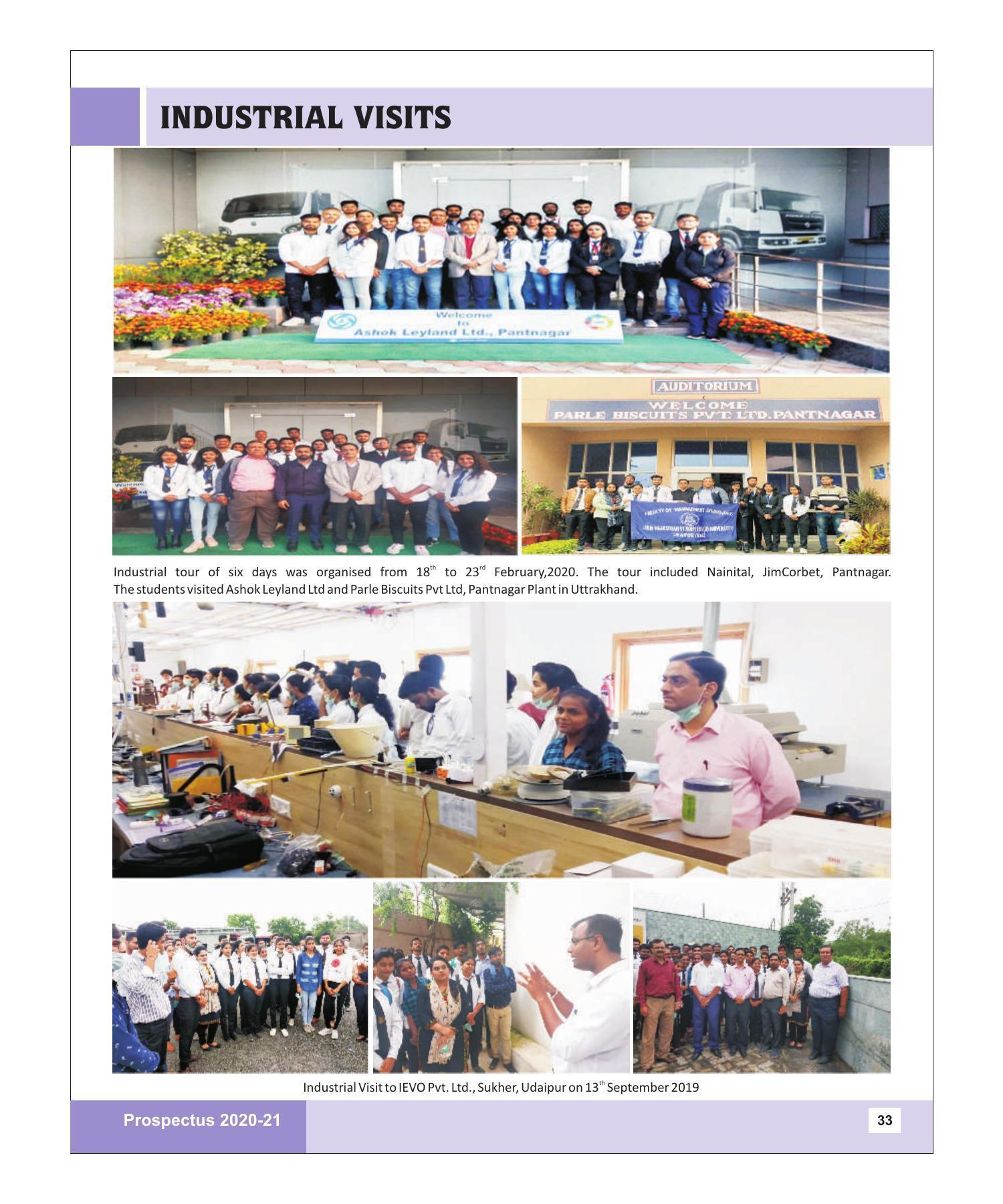 Rajasthan Vidyapeeth University, Udaipur MANAGEMENT STUDIES Prospectus 2020-21 - Page 33