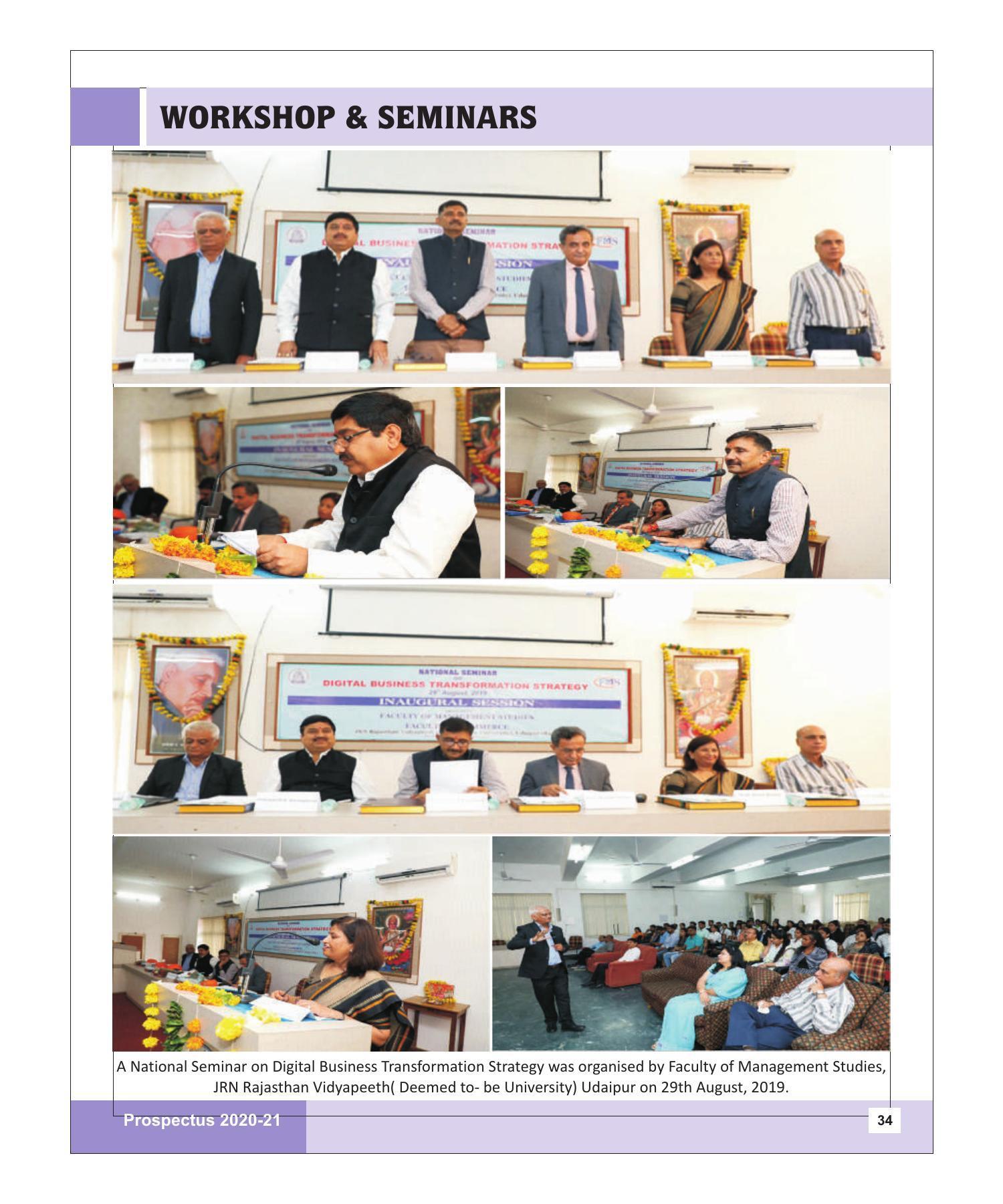 Rajasthan Vidyapeeth University, Udaipur MANAGEMENT STUDIES Prospectus 2020-21 - Page 34