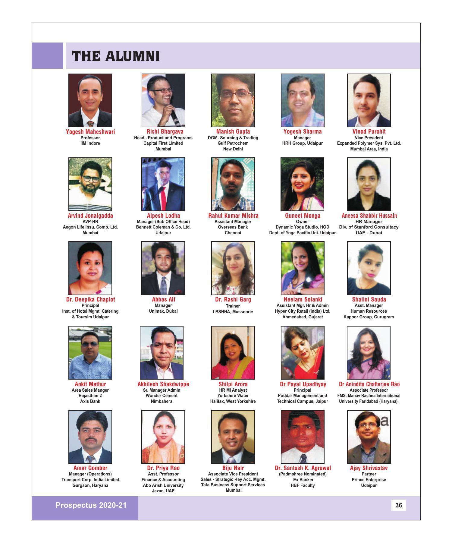 Rajasthan Vidyapeeth University, Udaipur MANAGEMENT STUDIES Prospectus 2020-21 - Page 36