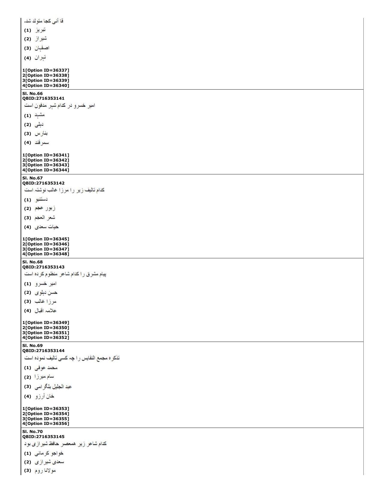 CUET (PG) 2022: PGQP-60 Persian (10-09-2022) Question Paper - Page 18
