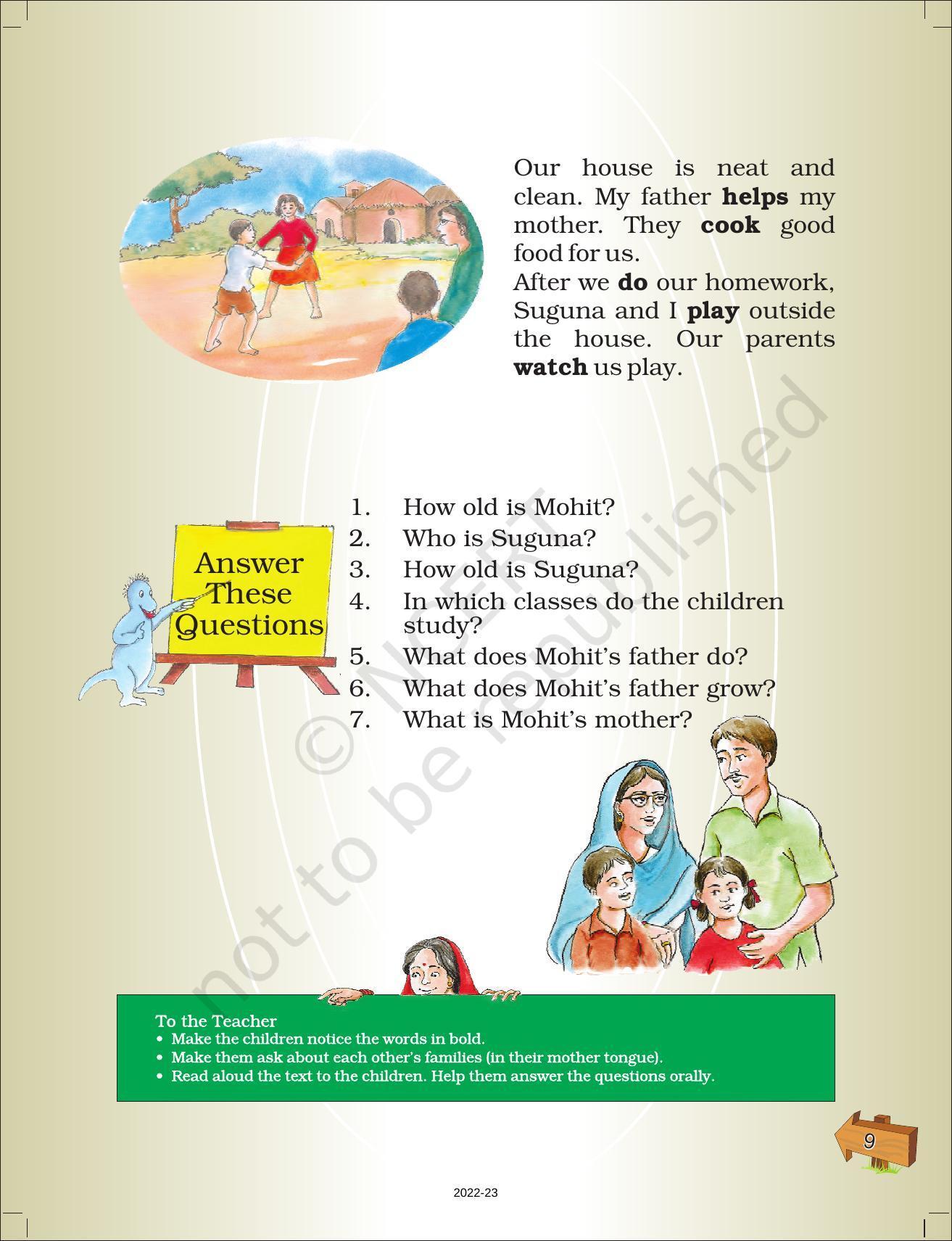 NCERT Book for Class 2 English (Raindrops):Chapter 3-My Family - Page 2