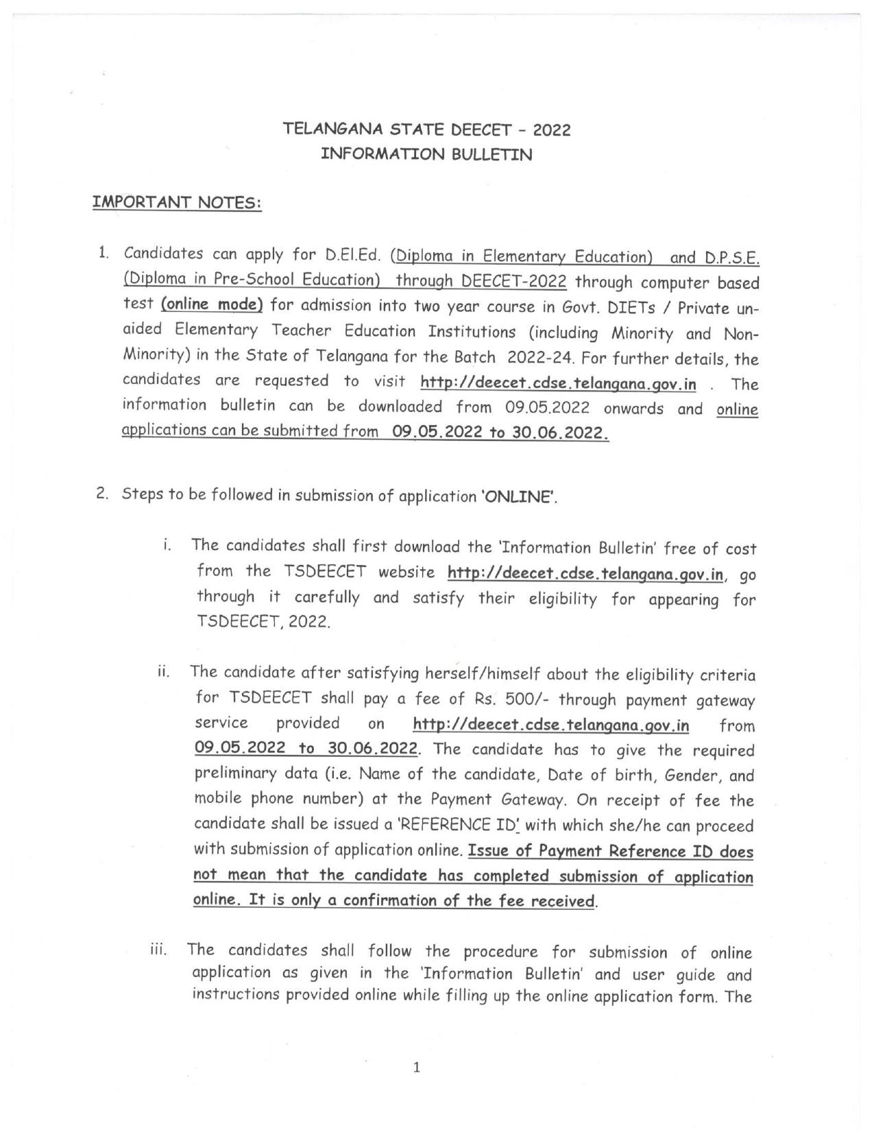 TS DEECET Exam - Page 1