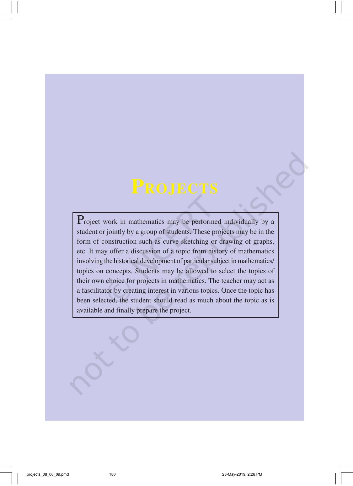 NCERT Laboratory Manuals for Class IX Mathematics - Projects - Page 1