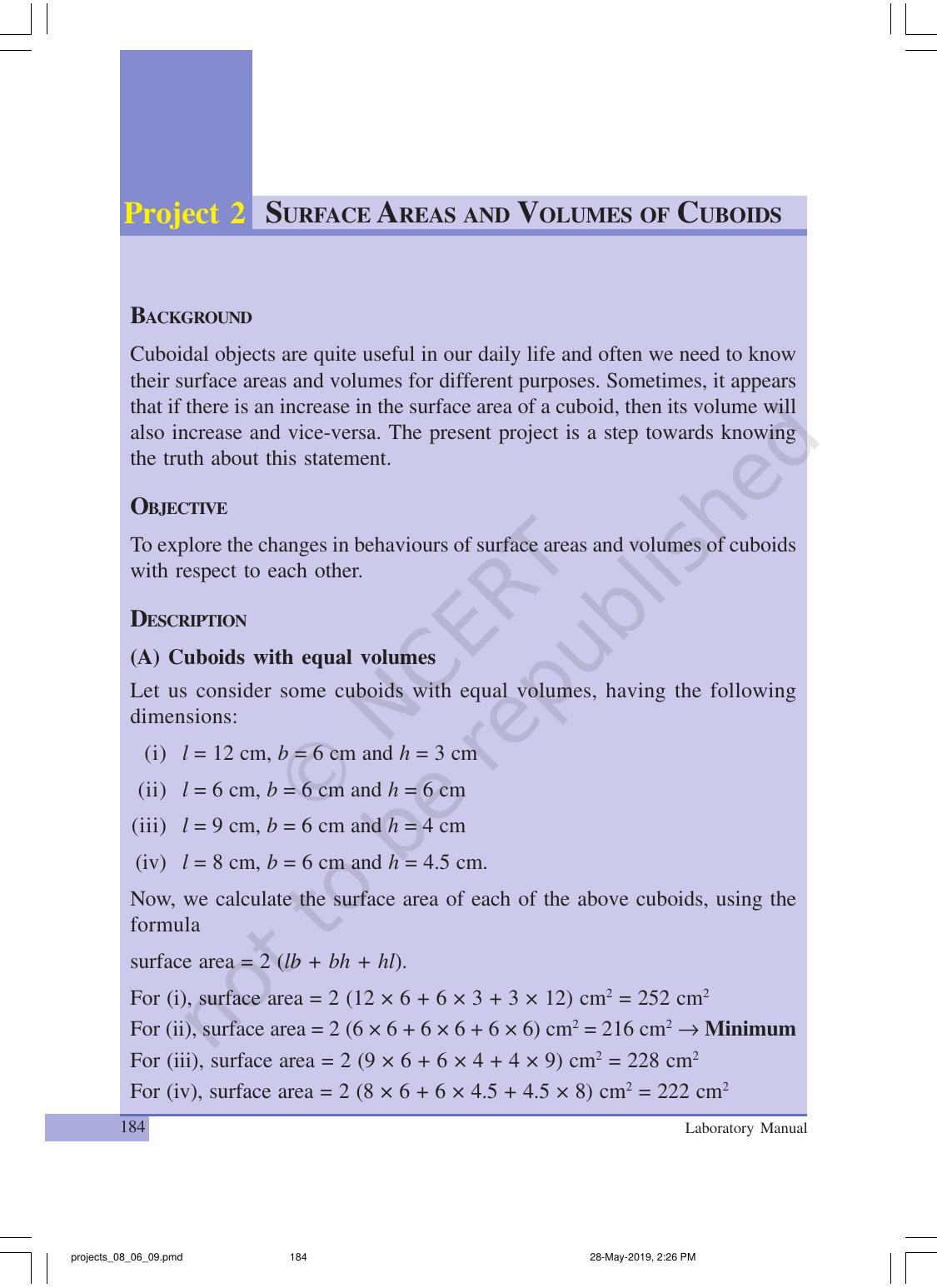 NCERT Laboratory Manuals for Class IX Mathematics Projects