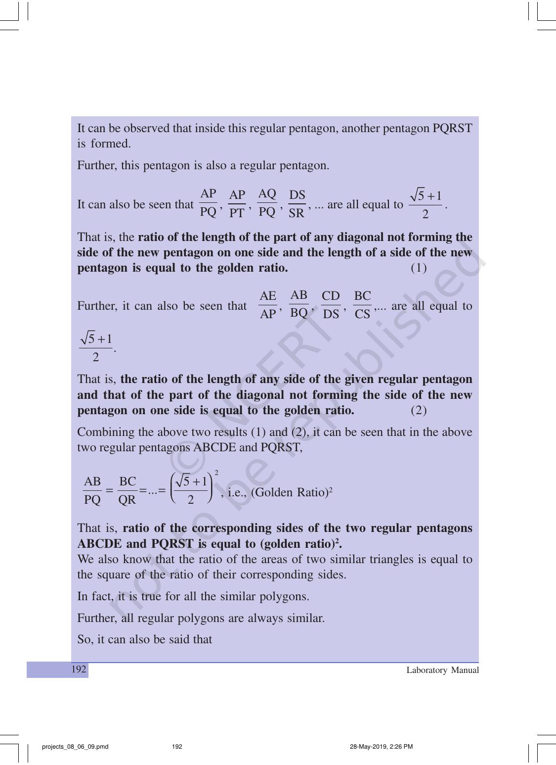 NCERT Laboratory Manuals for Class IX Mathematics - Projects - Page 13