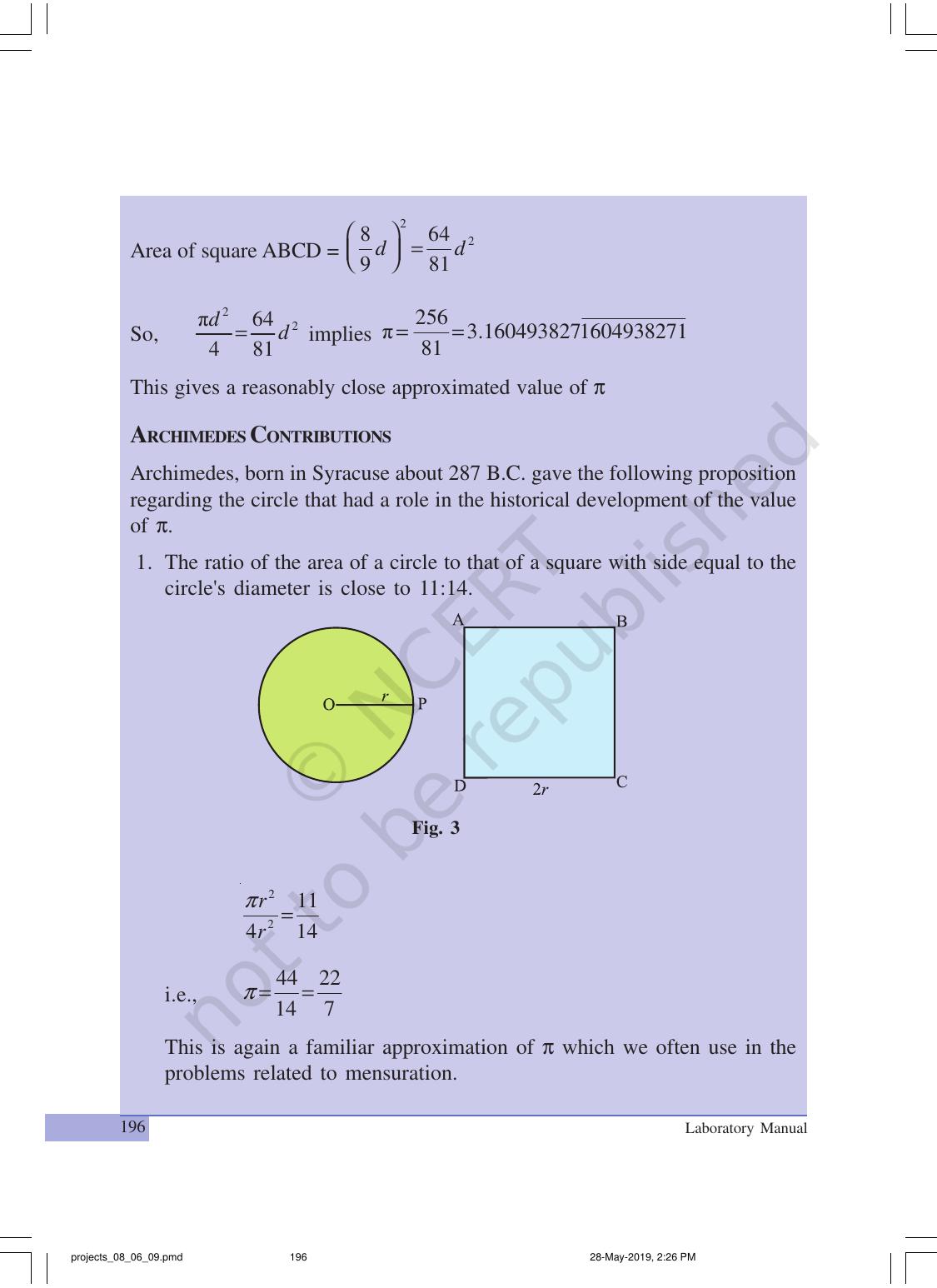 NCERT Laboratory Manuals for Class IX Mathematics - Projects - Page 17