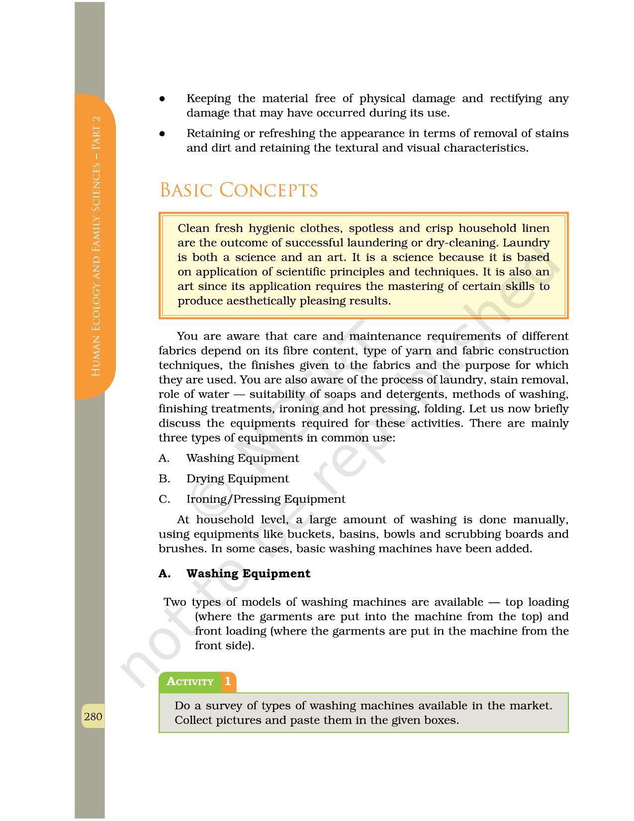 NCERT Book for Class 12 Home Science (Part -II) Chapter 15 Care and Maintenance of Fabrics in Institutions - Page 2