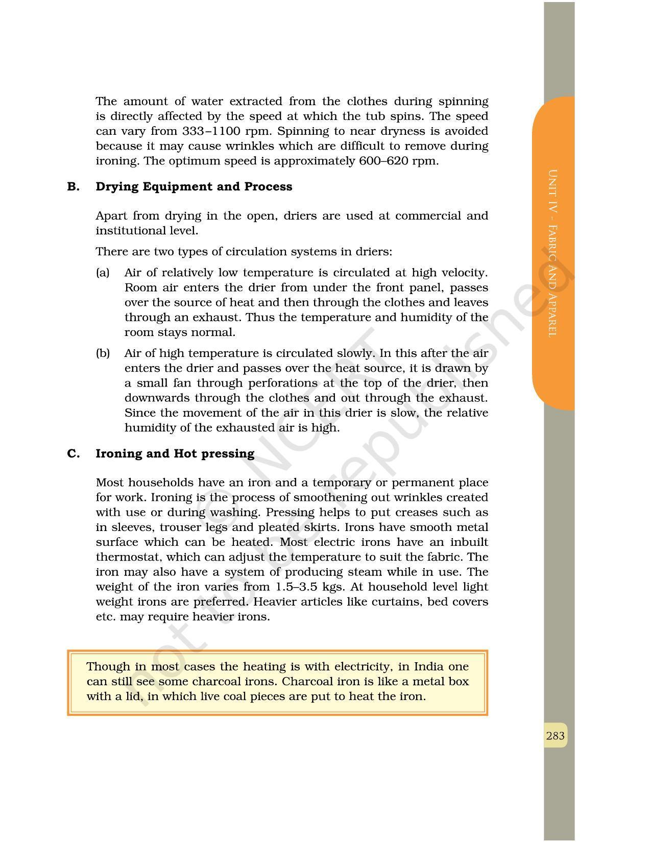 NCERT Book for Class 12 Home Science (Part -II) Chapter 15 Care and Maintenance of Fabrics in Institutions - Page 5