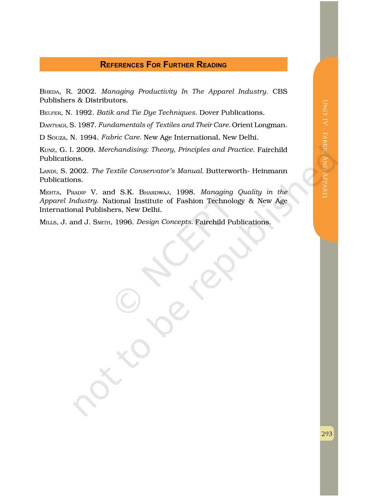 NCERT Book for Class 12 Home Science (Part -II) Chapter 15 Care and Maintenance of Fabrics in Institutions - Page 15