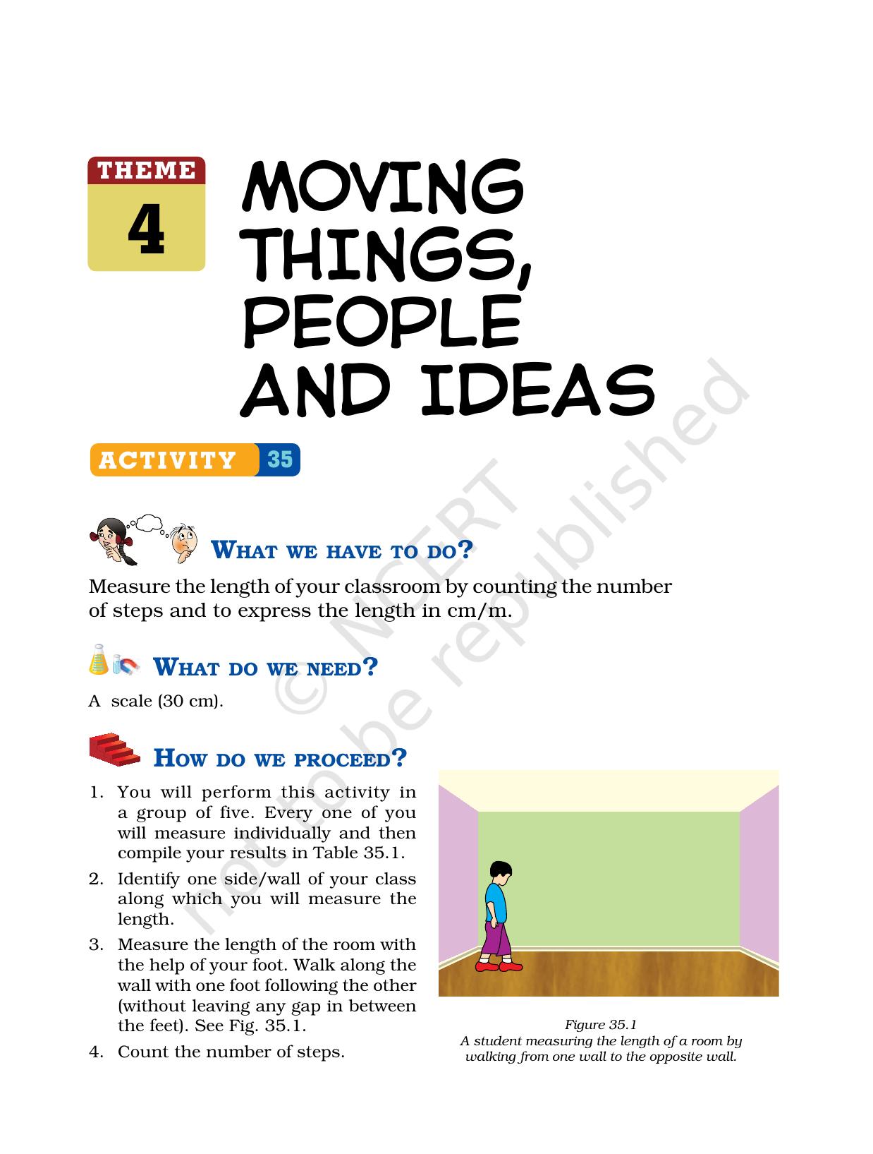 NCERT Laboratory Manuals for Class VI to VIII Science - Theme 4 Moving things, people and ideas - Page 1