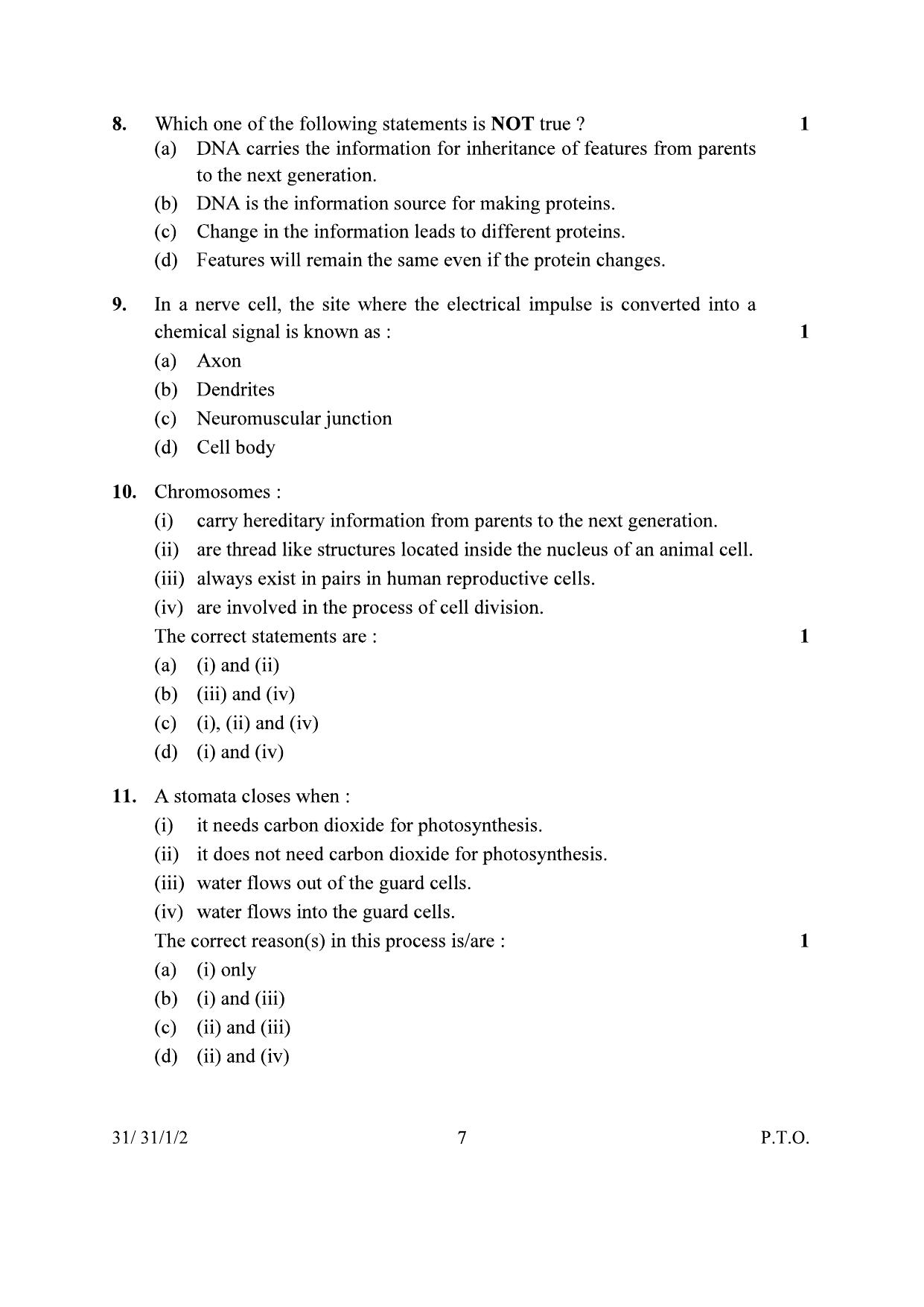 CBSE Class 10 31-1-2 Science 2024 Question Paper - Page 7