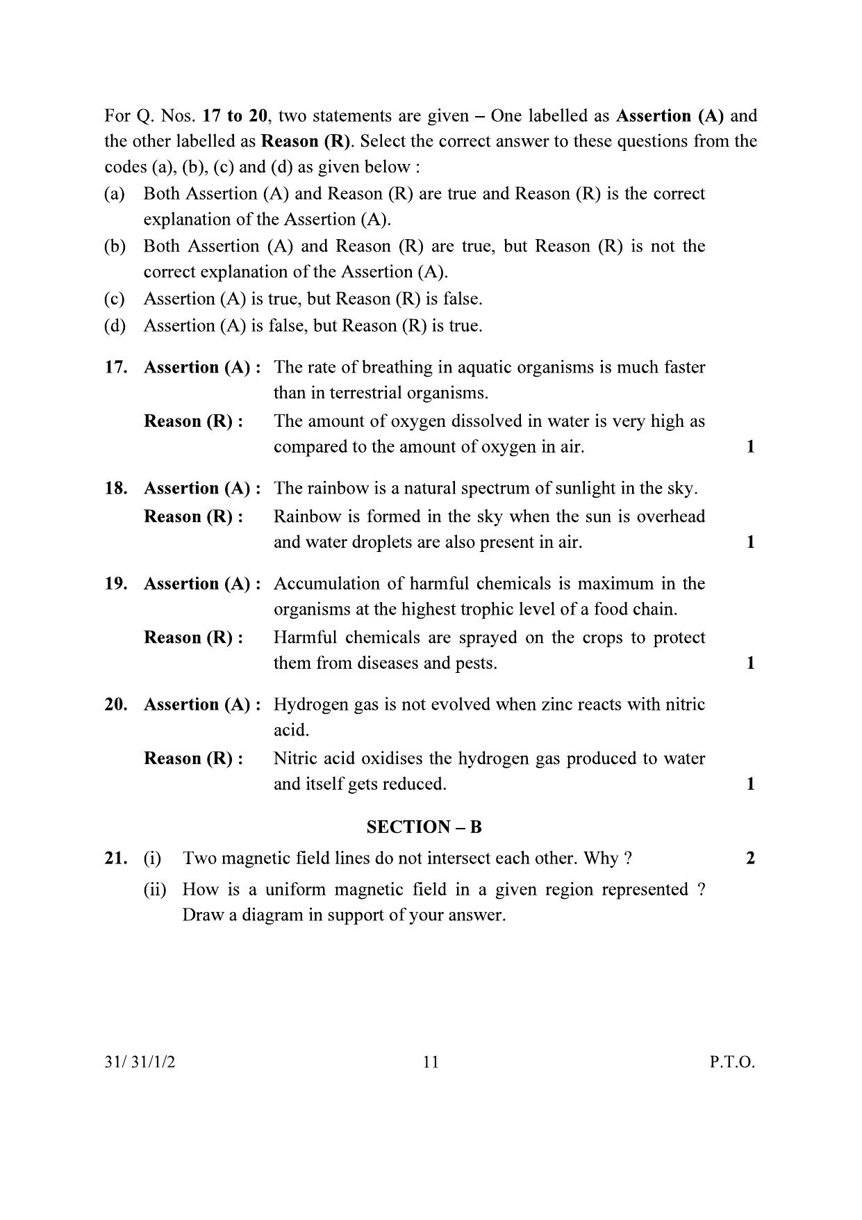 CBSE Class 10 31-1-2 Science 2024 Question Paper - Page 11