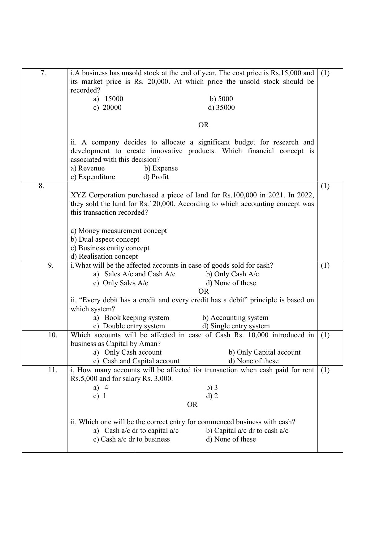 NIOS Class 10 Accountancy (224) Sample Paper - Page 3