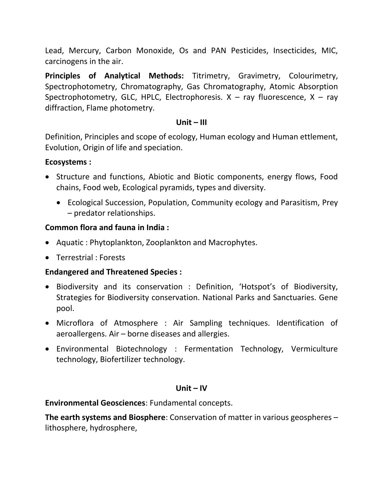 AP RCET Environmental Science Syllabus - Page 2
