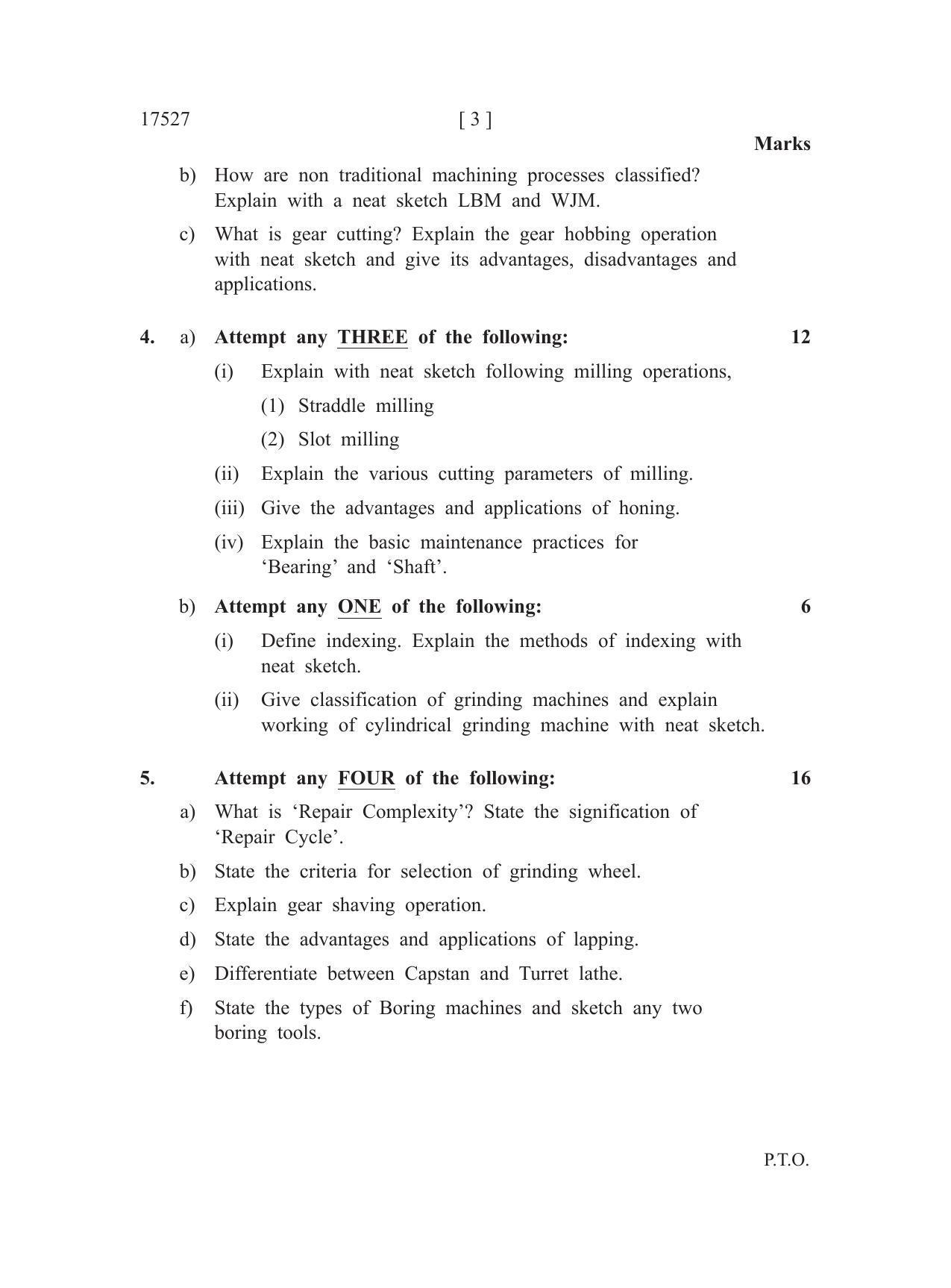 MSBTE Winter Question Paper 2019 - Advanced Manufacturing Processes - Page 3