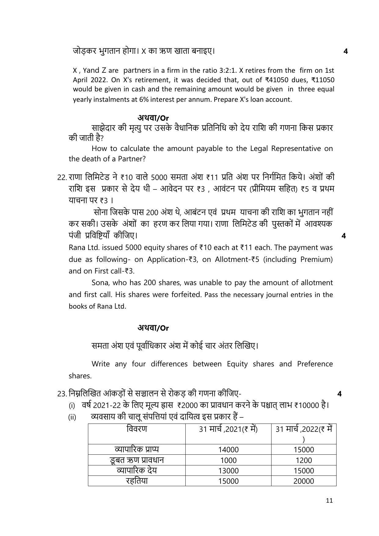 MP Board Class 12 Sample Paper 2023 Accountancy - Page 11