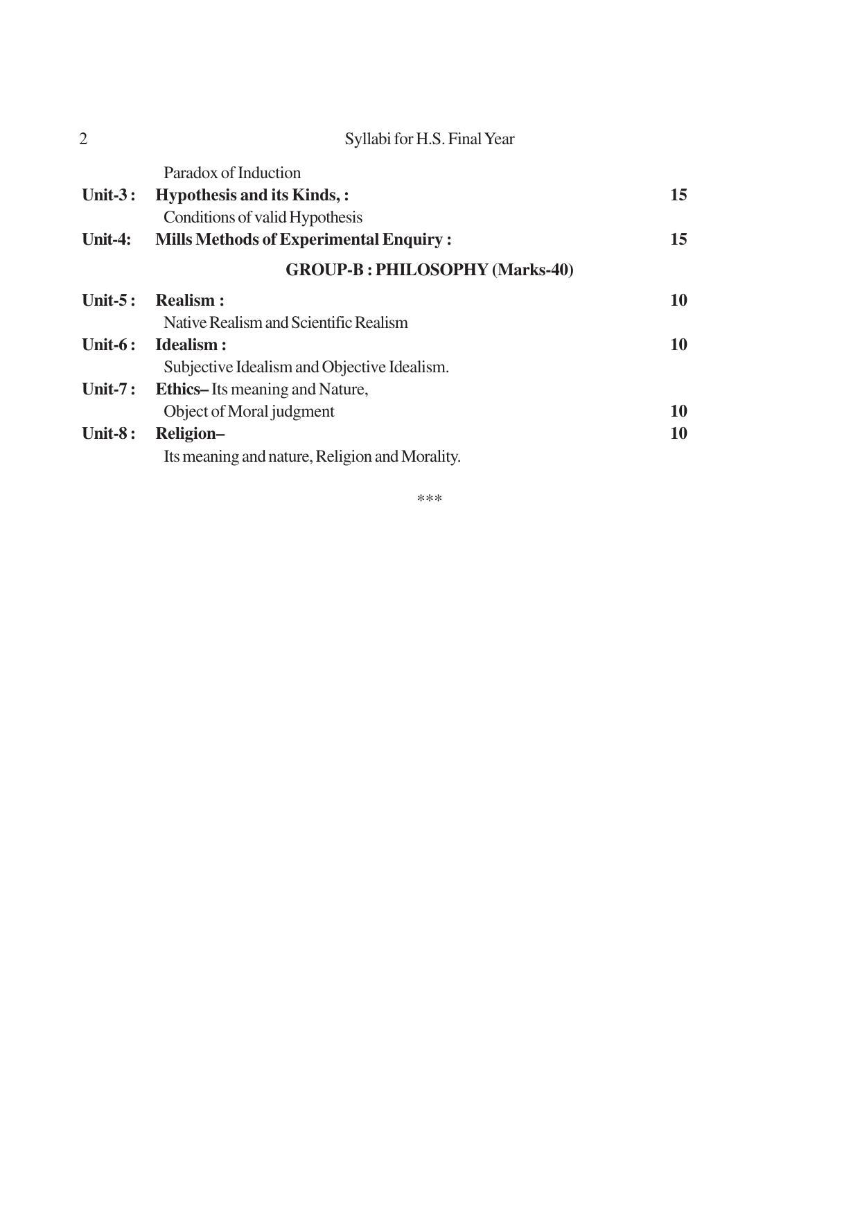 AHSEC 2nd Year Logic and Philosophy Syllabus - Page 2