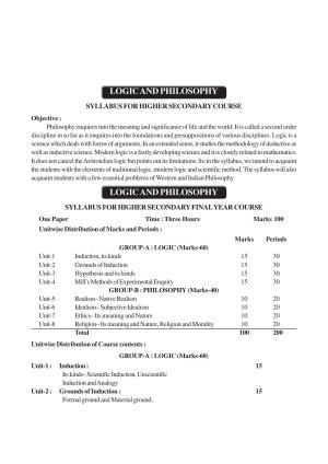 AHSEC 2nd Year Logic and Philosophy Syllabus