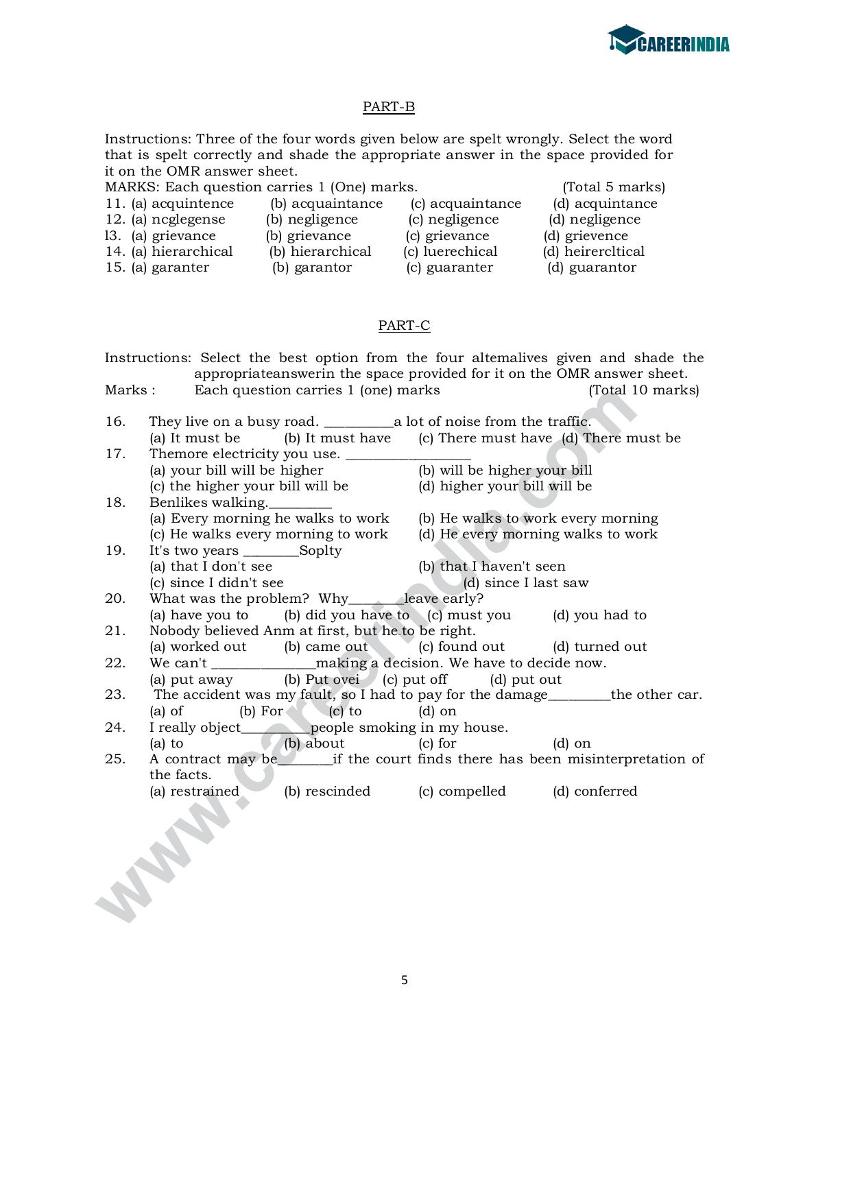 CLAT 2008 UG Sample Question Paper - Page 3