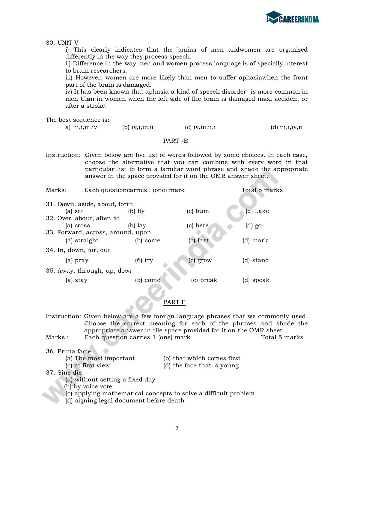 CLAT 2008 UG Sample Question Paper - Page 5